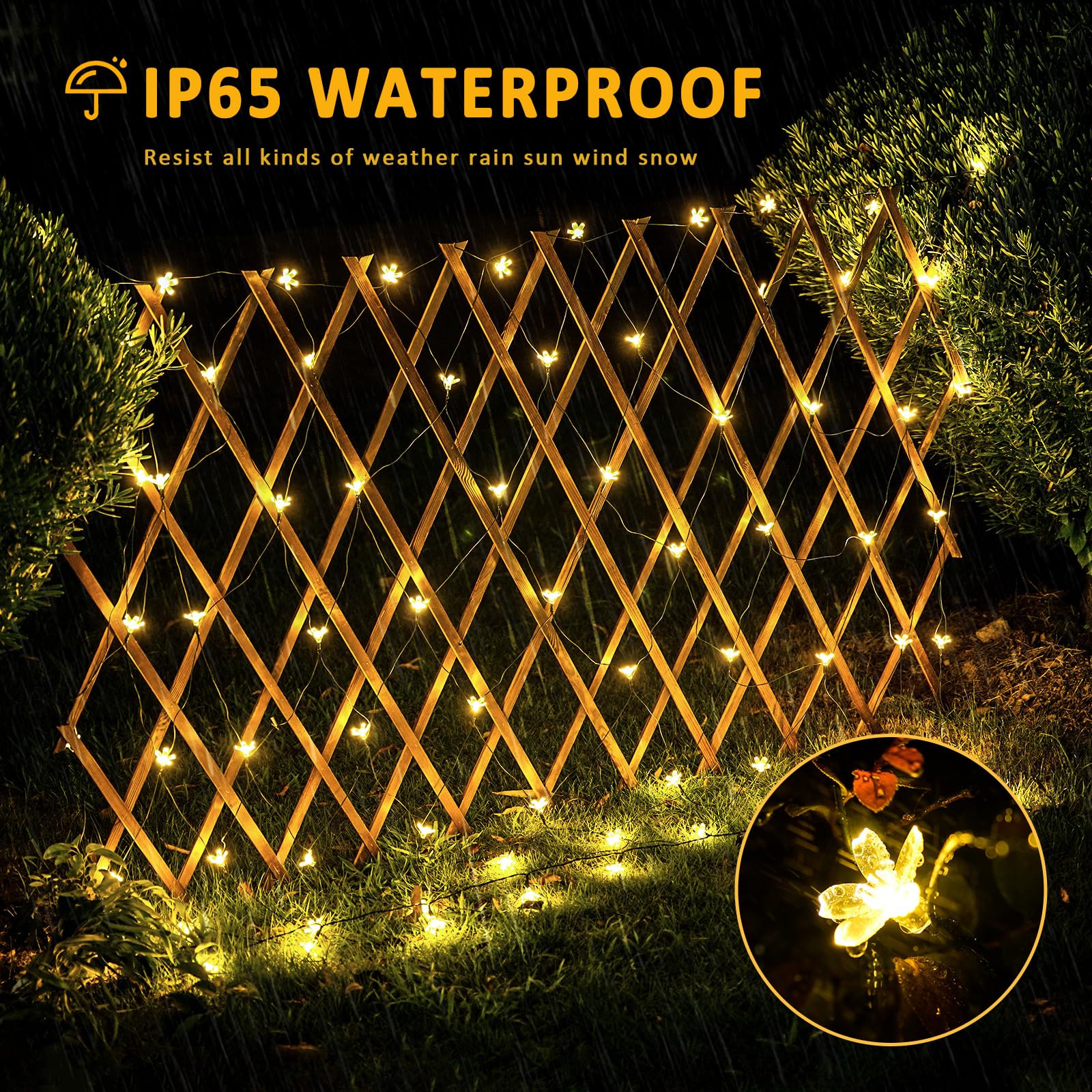 Jmexsuss Solar Net Lights With Flower Outdoor Waterproof, 5 X 5Ft Solar Net Bush Lights Outdoor Mesh Lights, 8 Modes Net Christm