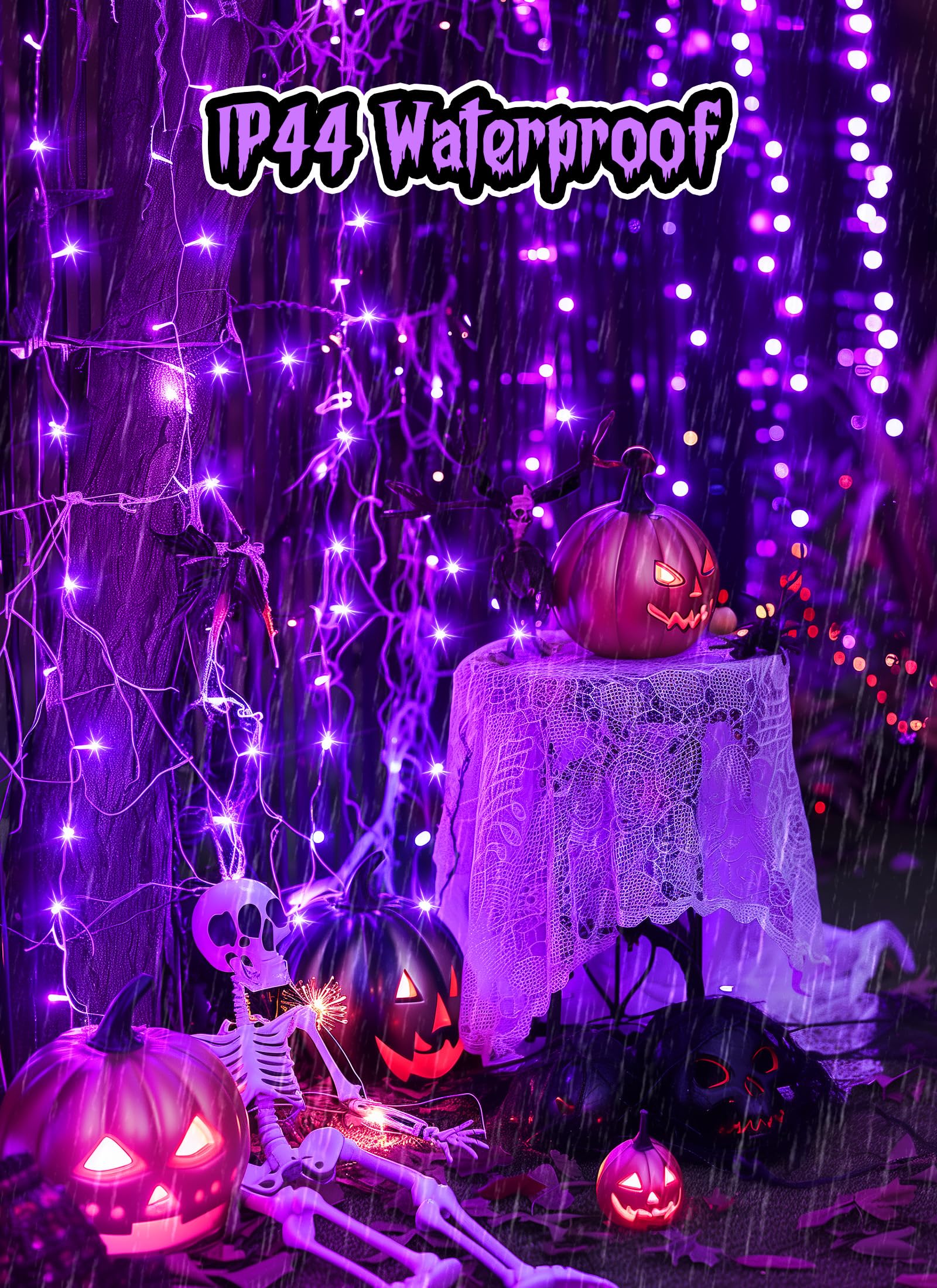 Minetom Fairy Lights, Battery Operated, 100 LED, 33FT, 8 Modes, Waterproof, Purple, 2 Pack