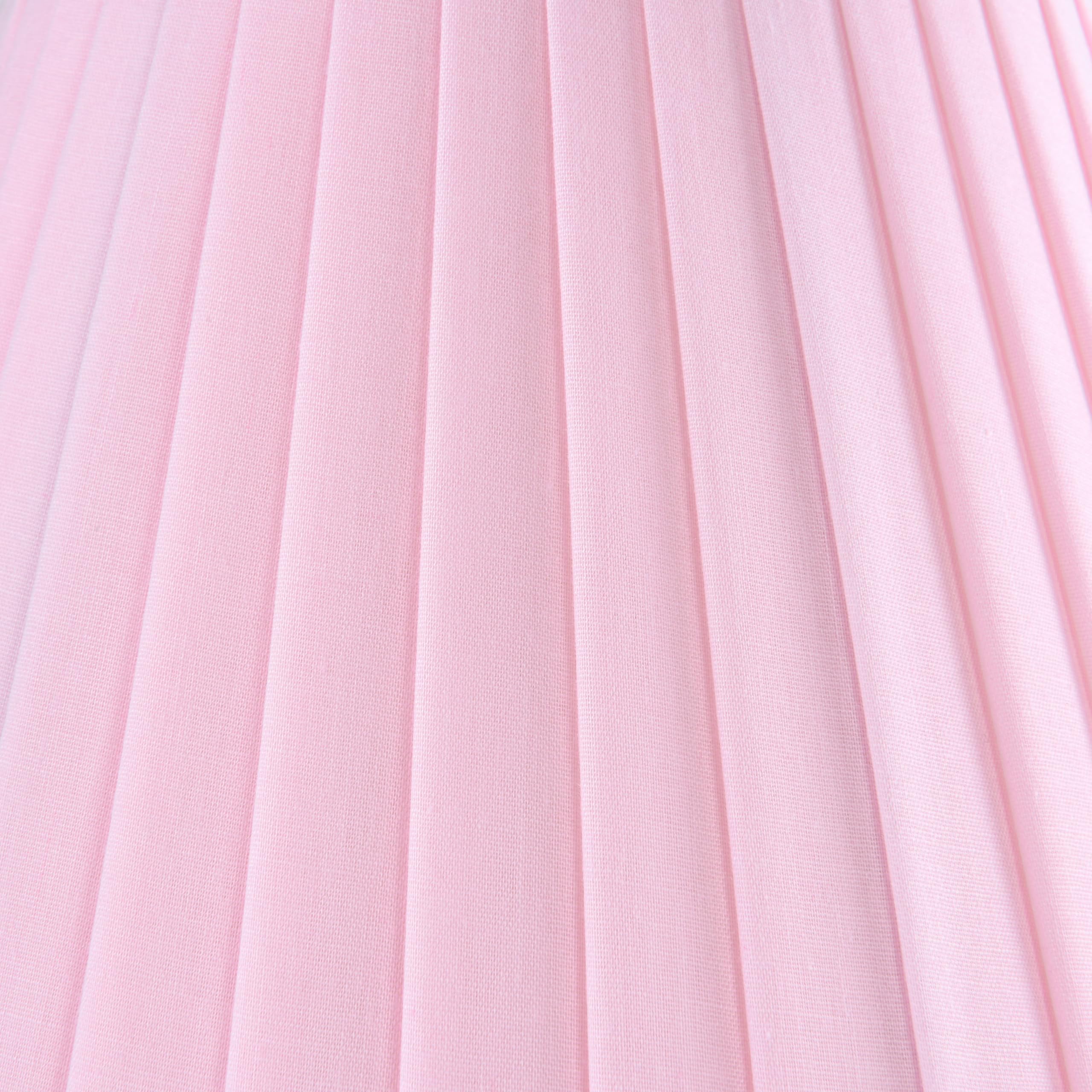 GO&SO Set of 2 Small Pink Pleated Empire Lampshades, 9 Bottom, Natural Fabric for Table & Wall Lamps, No Assembly Required