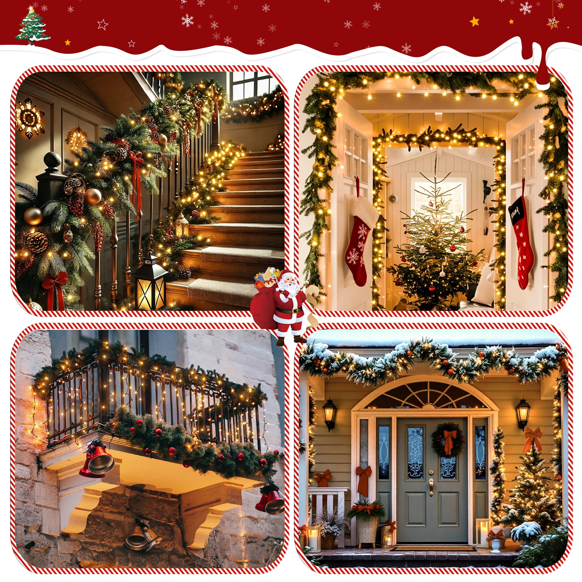 Ccinny 394Ft 1200 Led Christmas Lights Outdoor  Warm White Christmas Tree Lights Plug In  8 Modes Twinkle String Light For Bedroom Wedding Party Ceiling Xmas Home Decorations