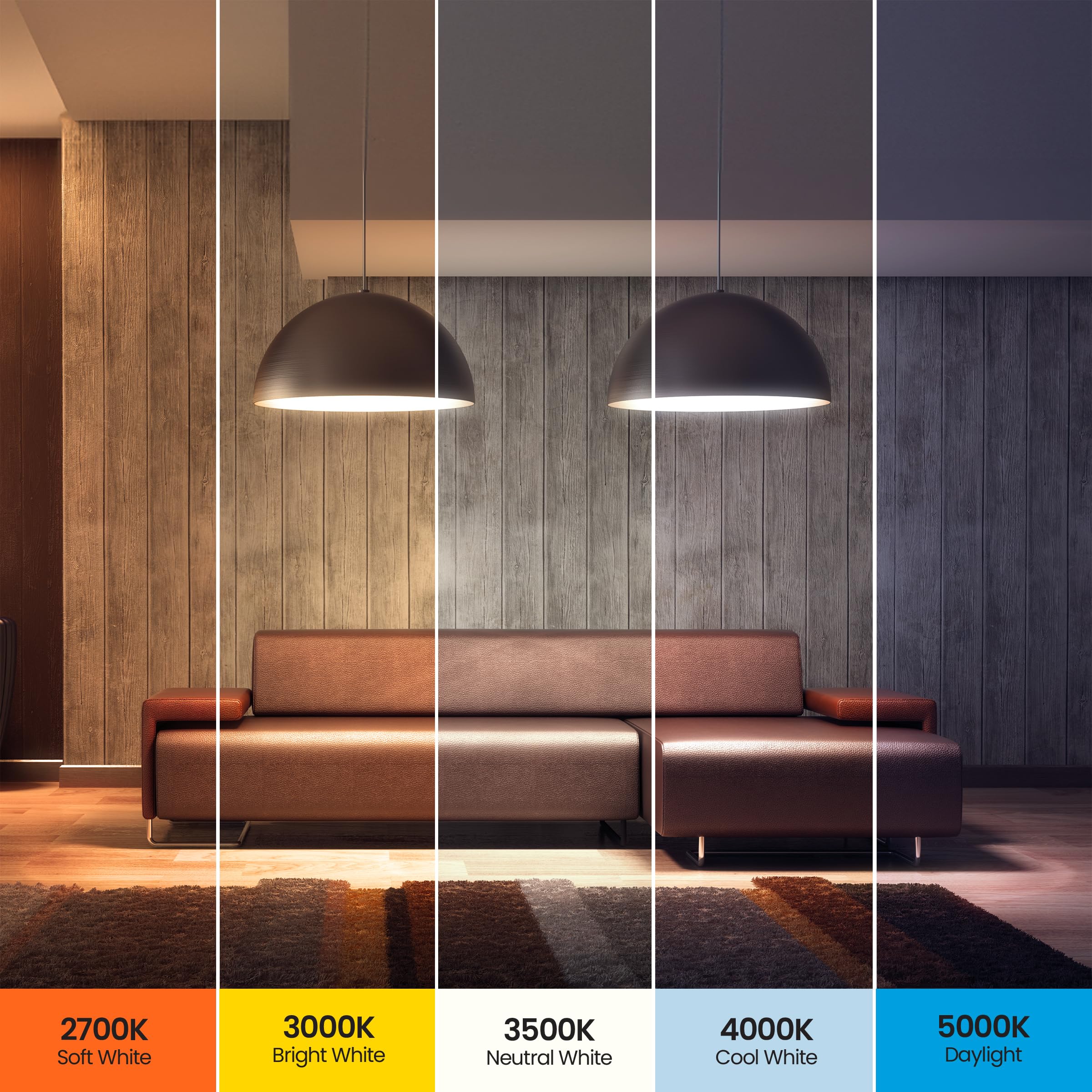 Feit Electric LED Motion Sensor Bulb, 60W Equivalent, A19, White, E26 Base, 800 Lumens, 5CCT, Non-Dimmable, Model OM60