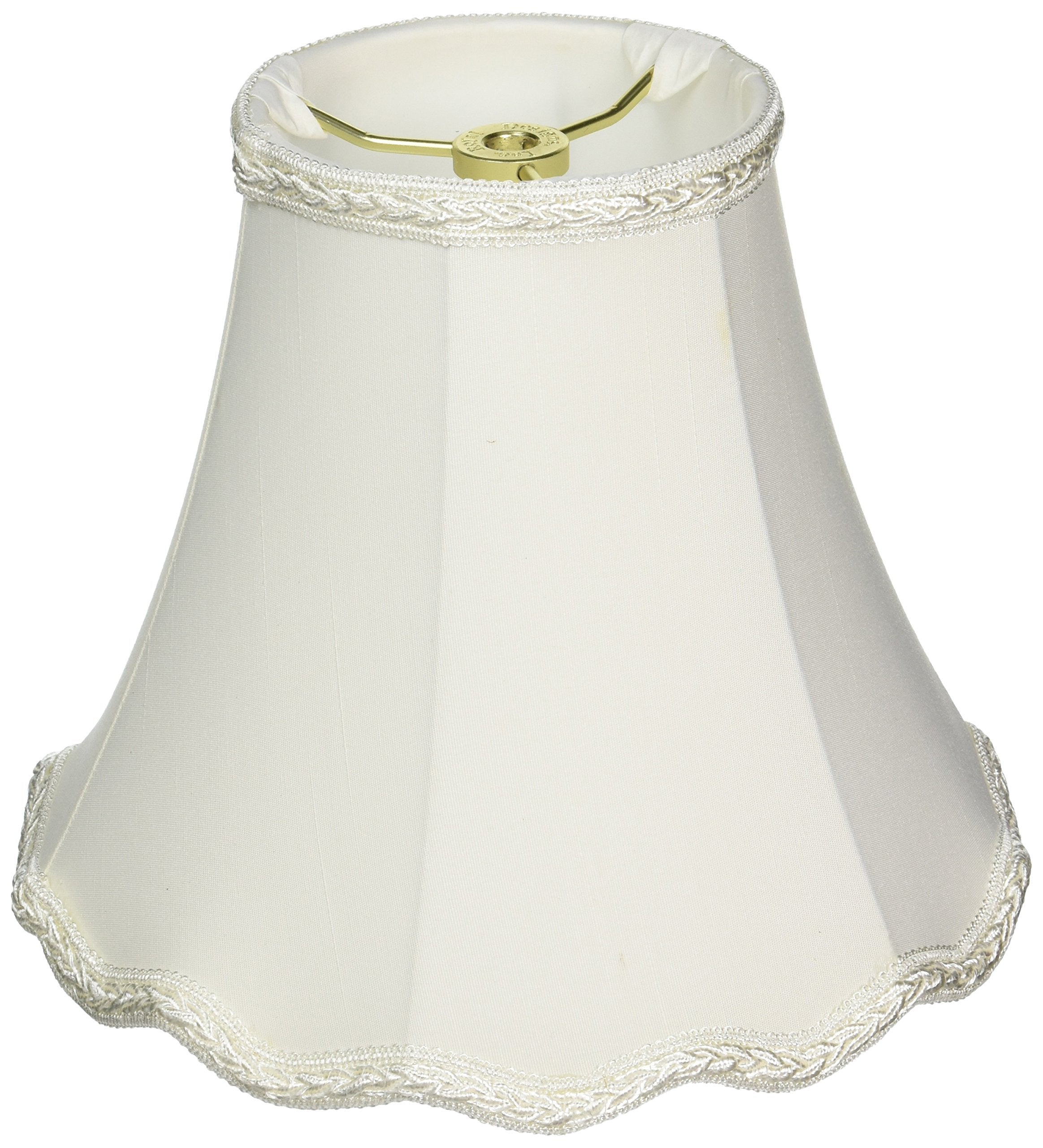 Royal Designs Scalloped Bell Designer Lamp Shade, White, 4.5 x 9 x 7.75, Round Clip