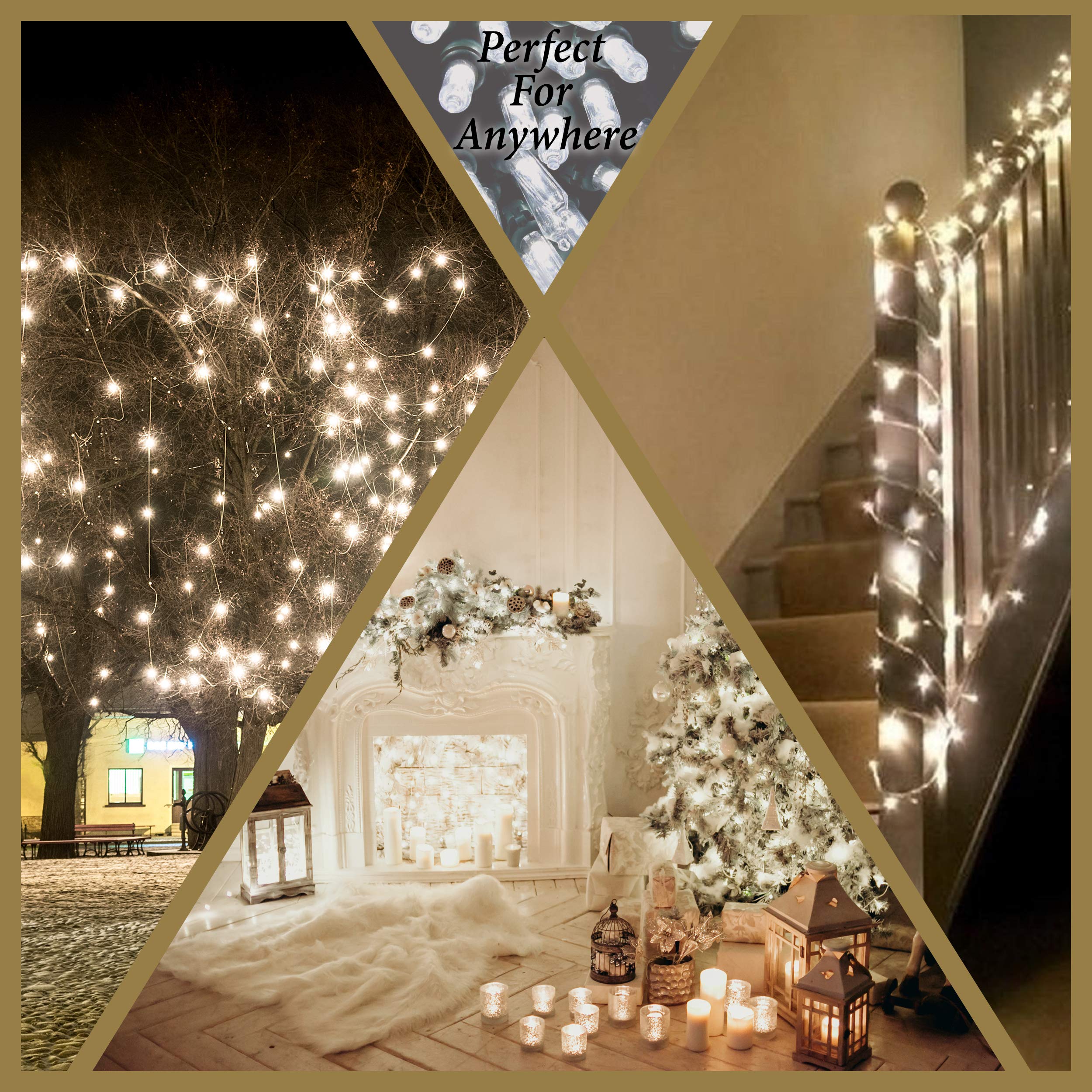 Holiday Essence Christmas Led Lights 100 Cool White String Lights For Indoor And Outdoor Decorative Use, Holiday And Tree Decor,
