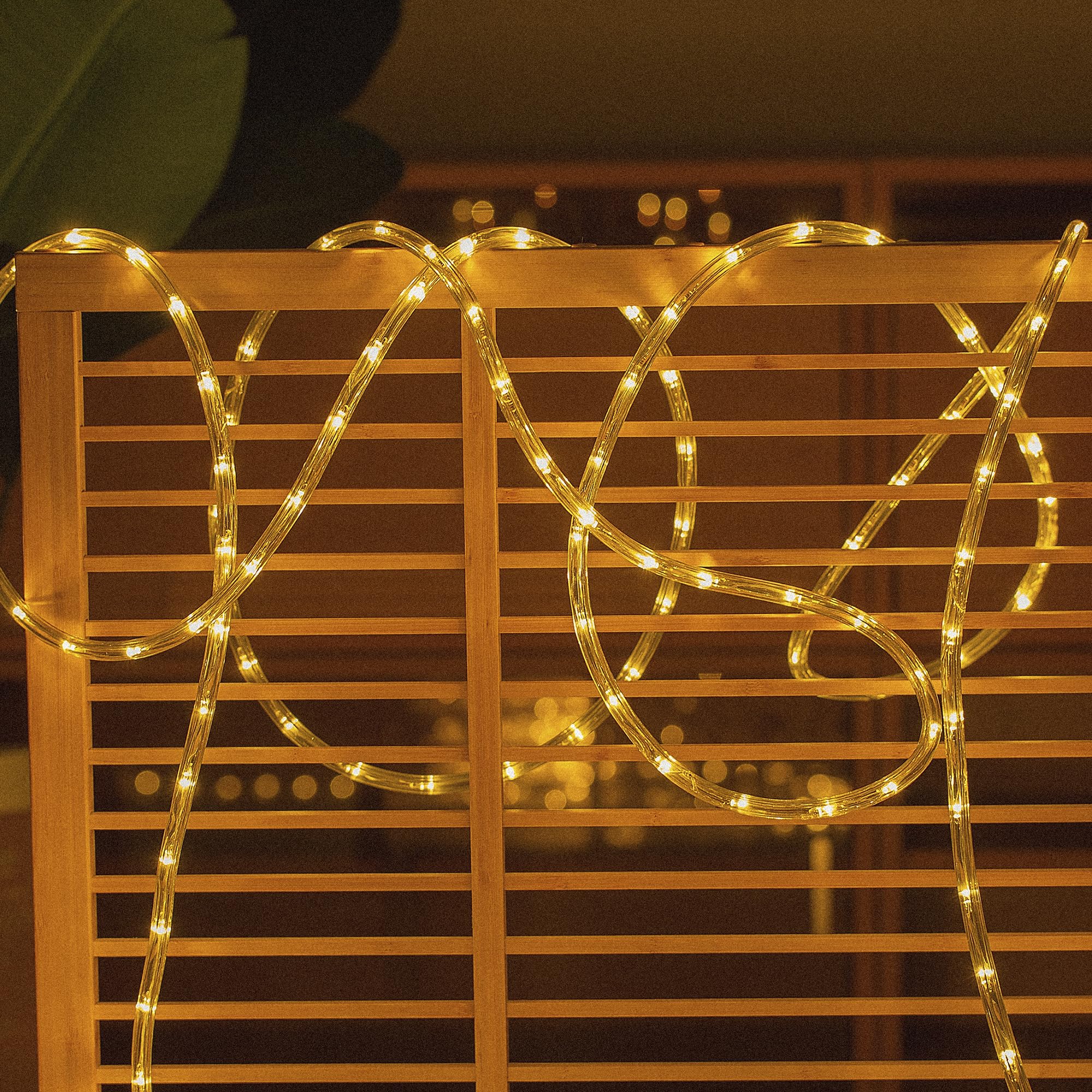 Chorled Waterproof Led Rope Lights  Connectable & Flexible With 8 Modes  Outdoor Lighting For Deck  Garden  Pool  Patio & Christmas Decor (Warm White  50Ft)