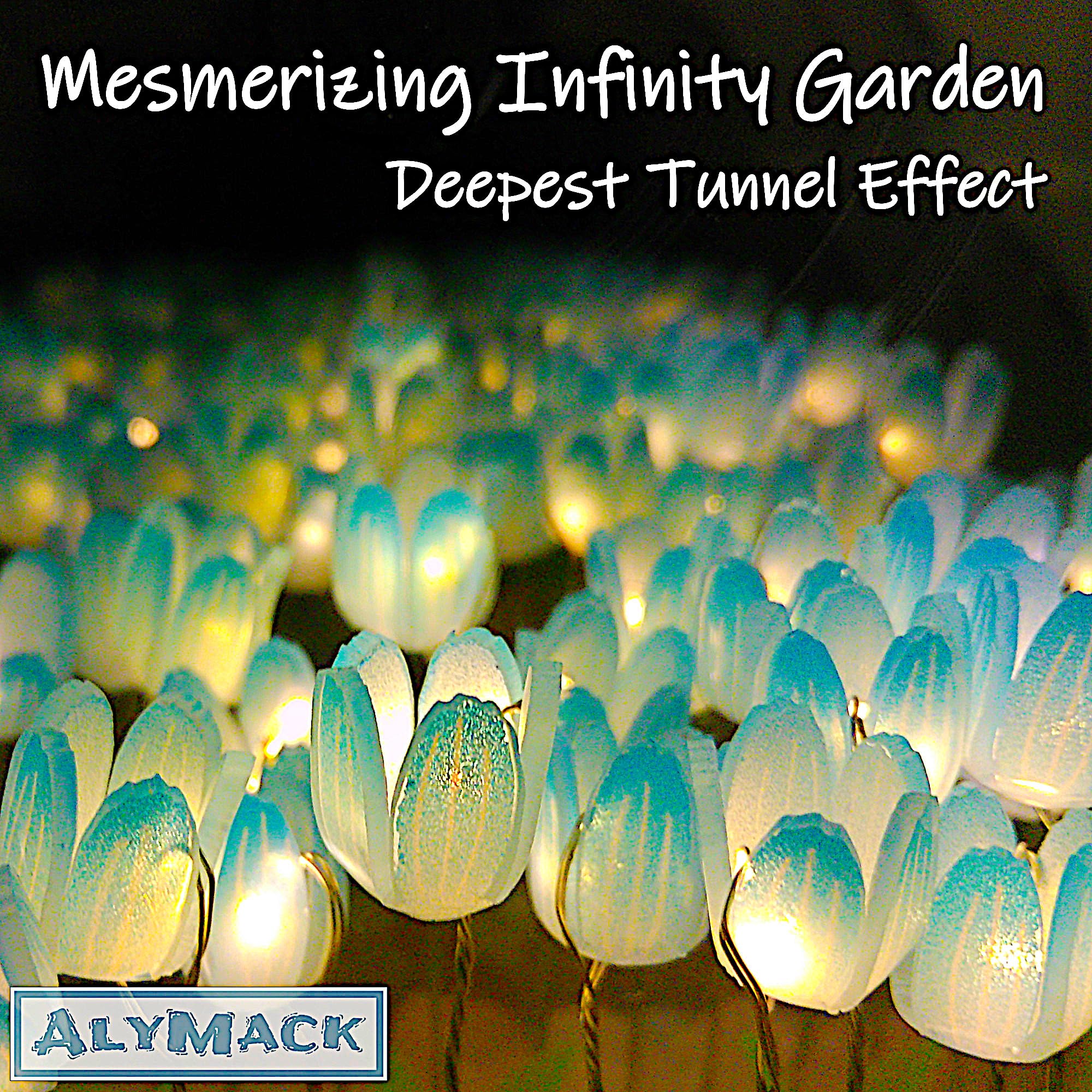 ALYMACK Tulip Lamp - Infinity Mirror Night Light, AA Battery Powered, Blue, Model AM2, Plastic Material