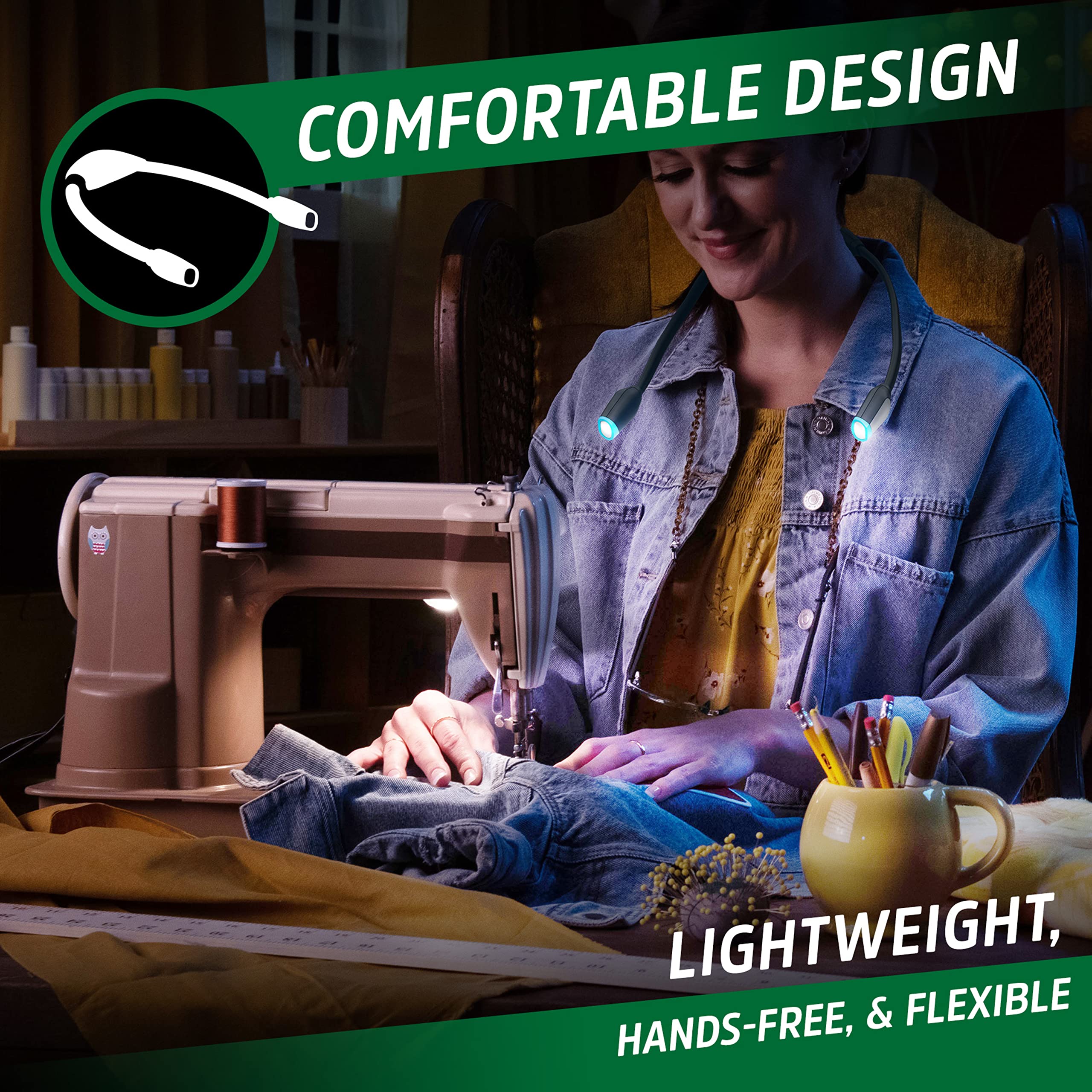 Energizer Led Rechargeable Black (Neck Light) Flex, Book Light For Reading In Bed, 3 Brightness Levels & Dimming Feature, Bendab