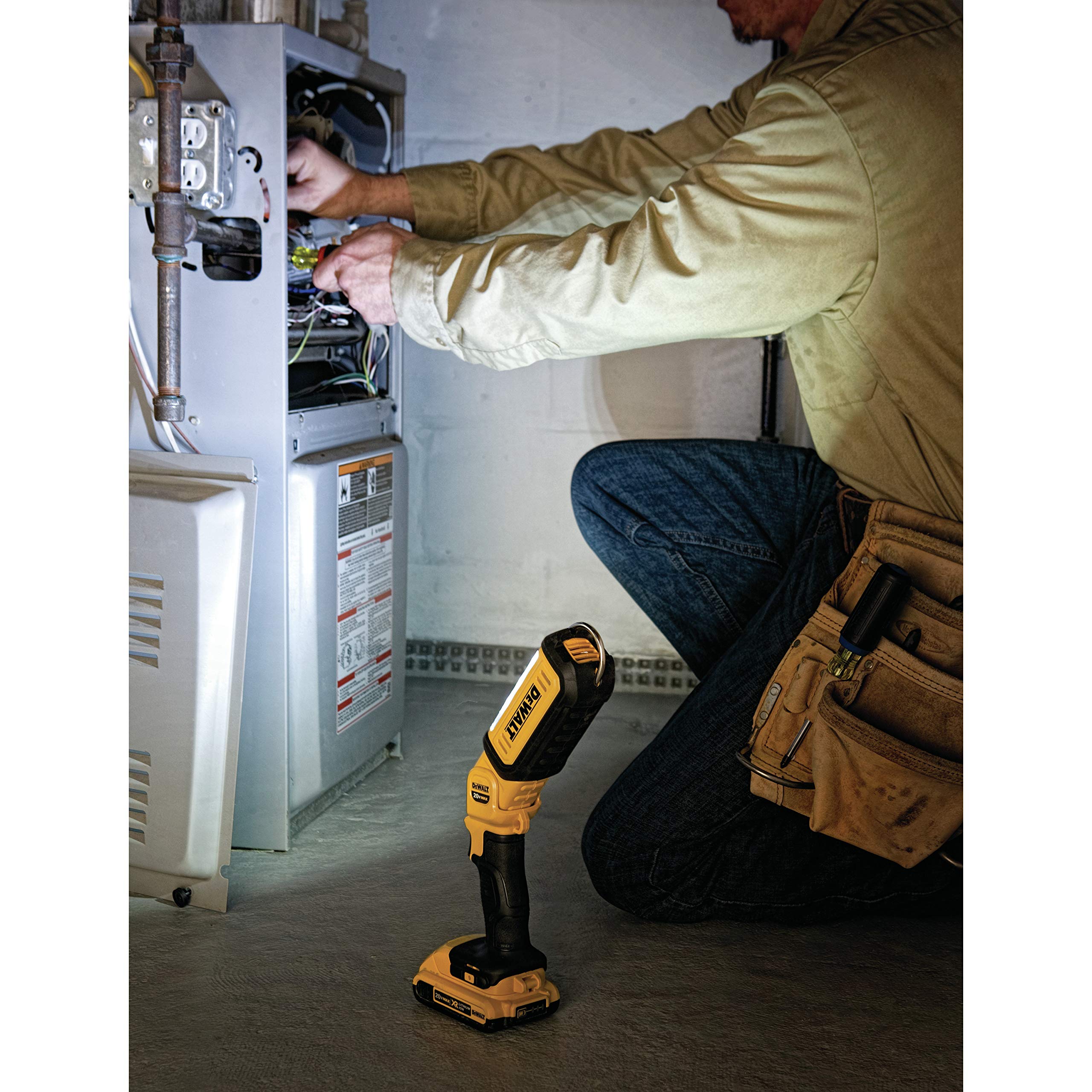 DEWALT 20V MAX LED Work Light - Rechargeable Flashlight, Pivoting Head, Model DCL050, Multicolor, One Size