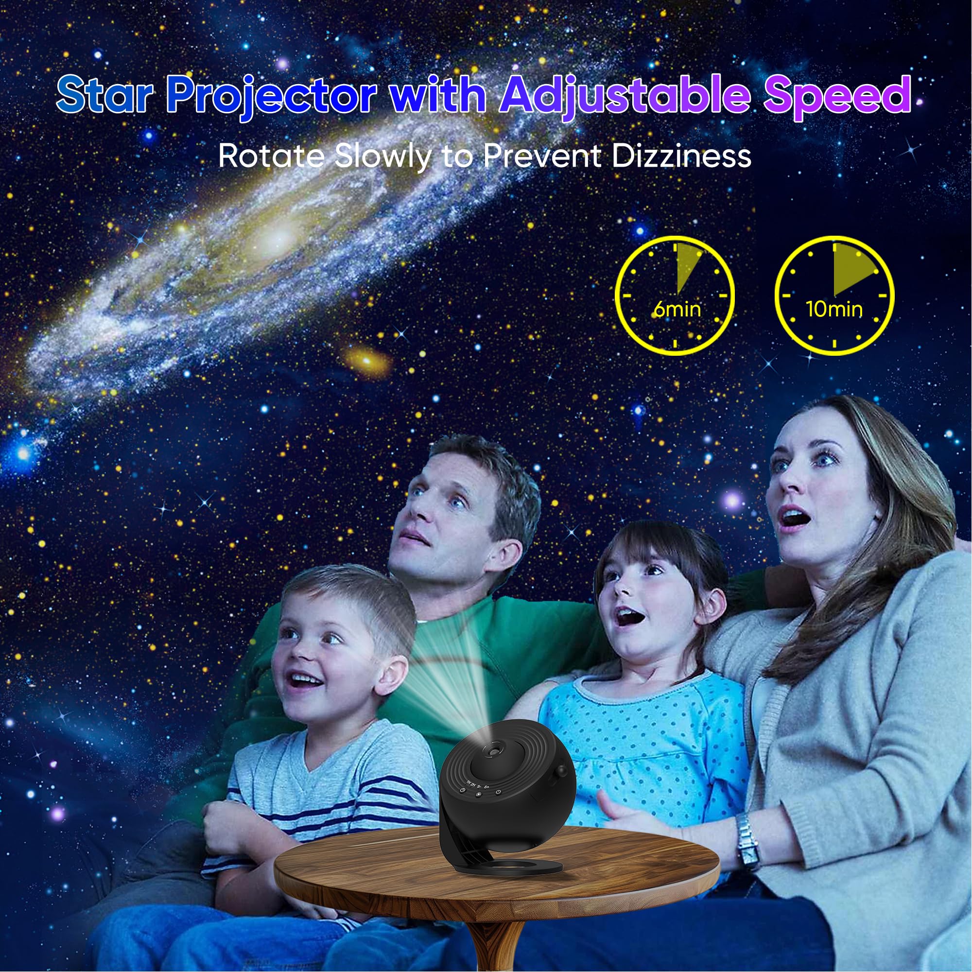 Xeefeel Galaxy Projector, 360° Rotating  tarium Light, HD, Medium Size, Black, Model BL-DQY02