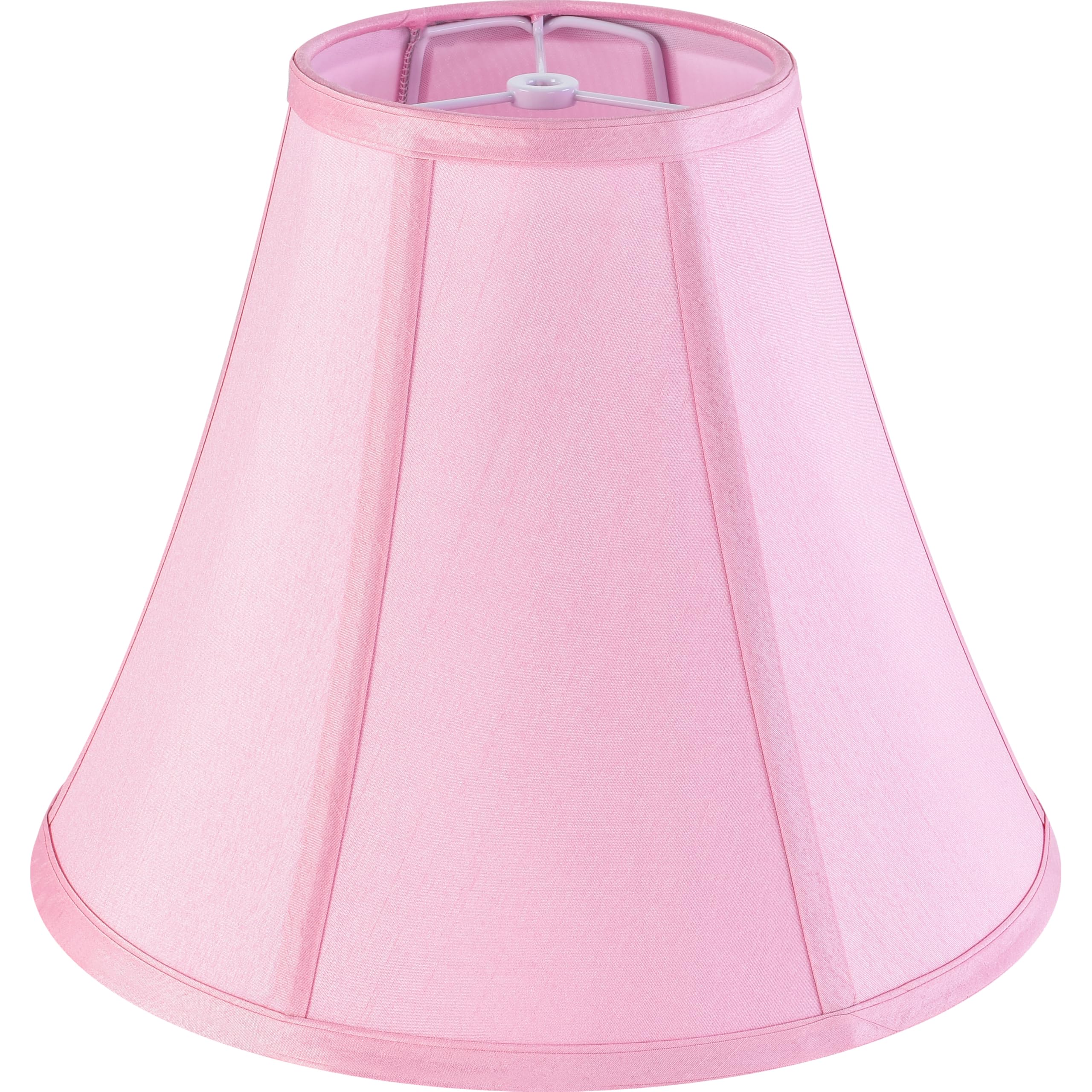 Bell Lamp Shades Pink Medium Lamp Shade 6'' Top x 13'' Bottom x 10.6'' High(Spider) Side Ribbing Replacement Lampshade, Fabric L