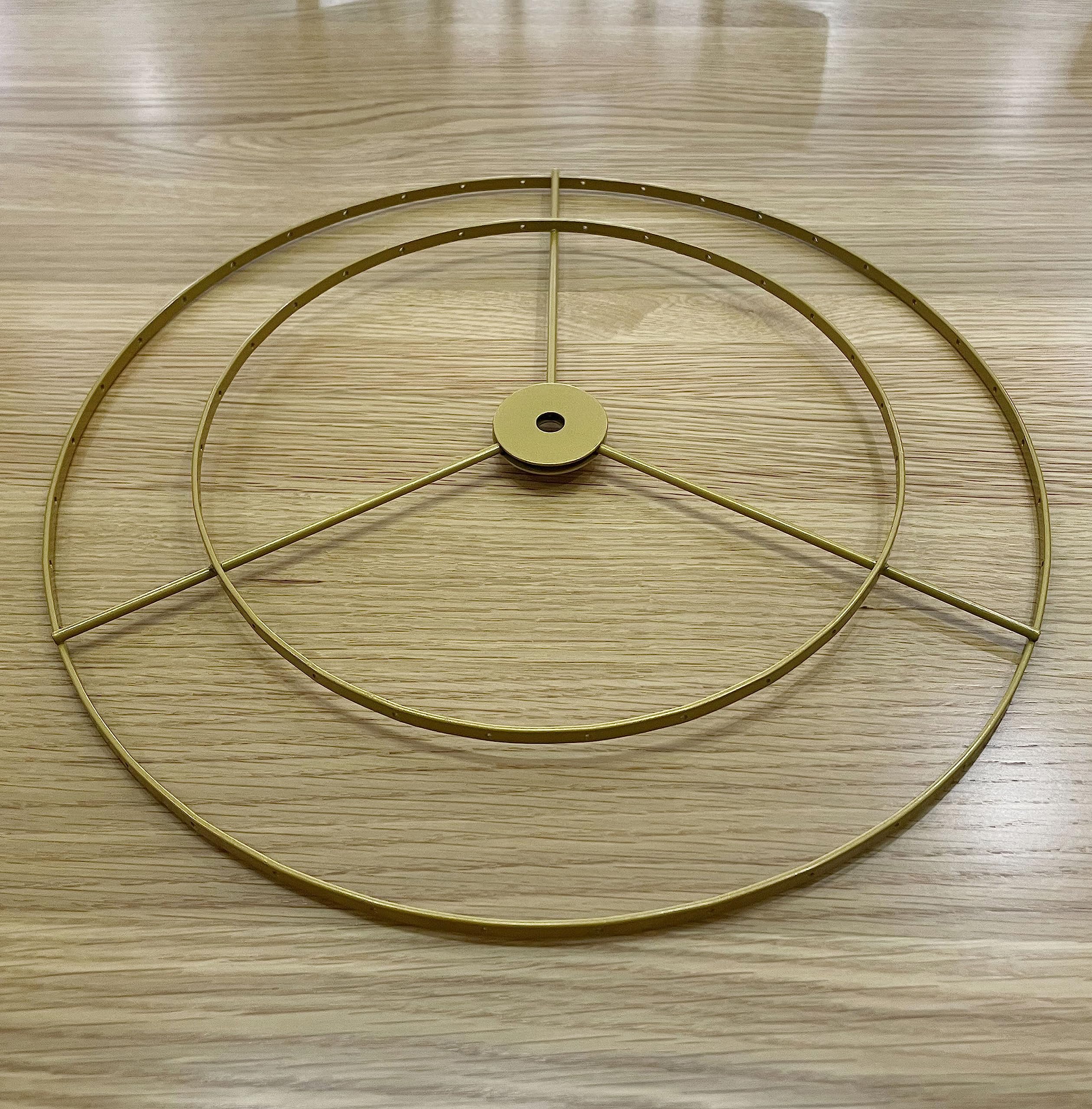YISSEN DIY Lamp Shade Frame, Metal Wire Ring Support for E27 Chandelier, Gold, Model: ring35