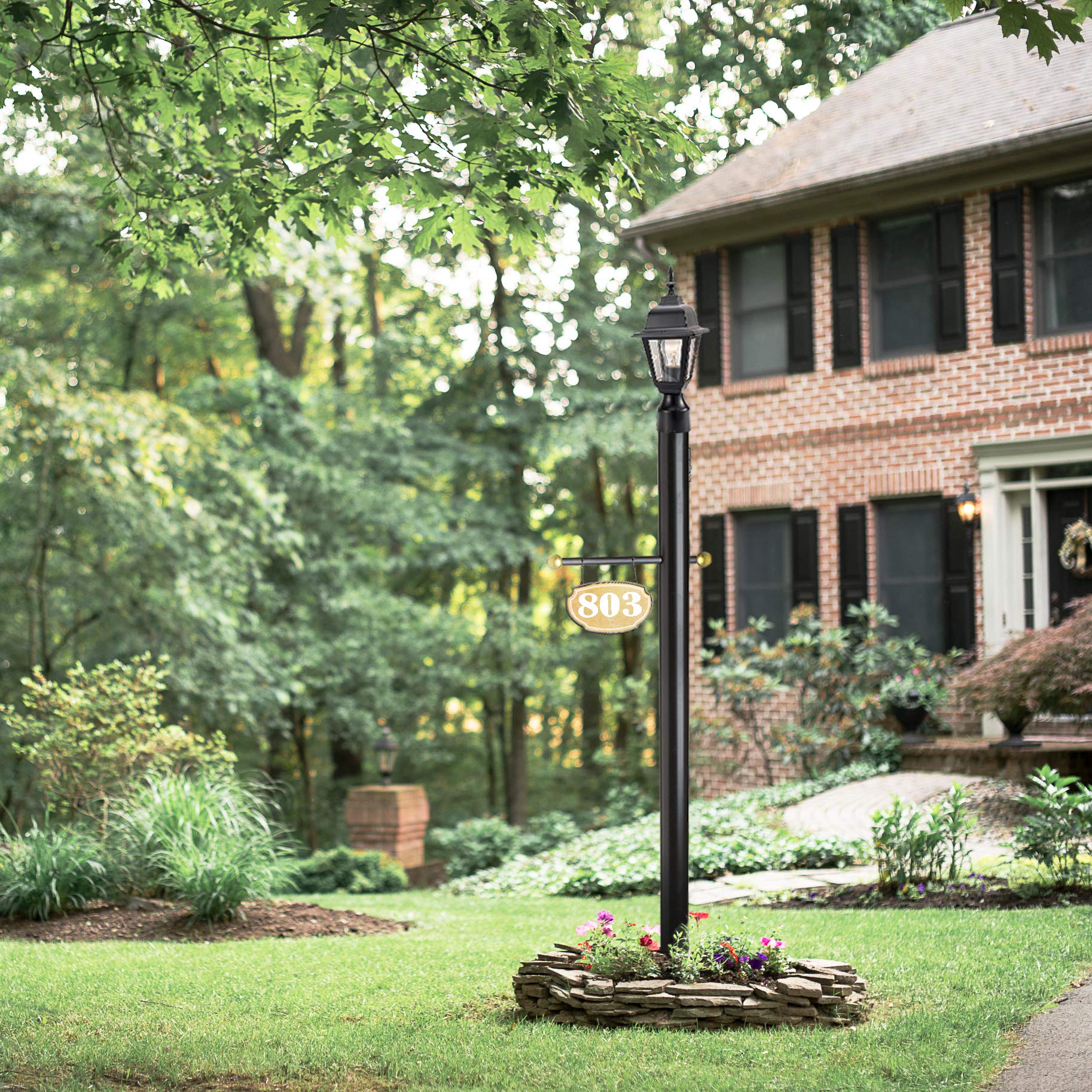 Design House 501817 Traditional Outdoor Lamp Post With Plastic Cross Arm, For Driveways And Porches, 80-Inch By 3-Inch, Black