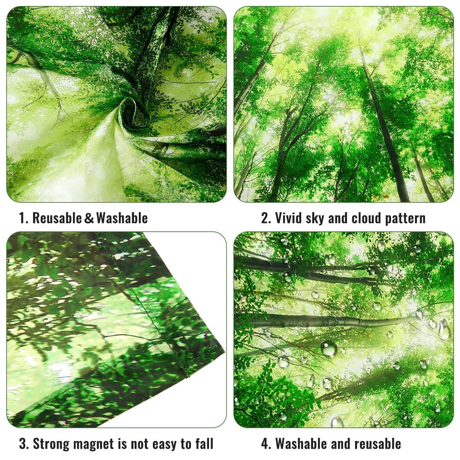 Patelai Fluorescent Light Cover Shade with 10 Magnets, 4 x 2 Feet, Green, Model PT-Patelai-133563 for Classroom and Office Decor