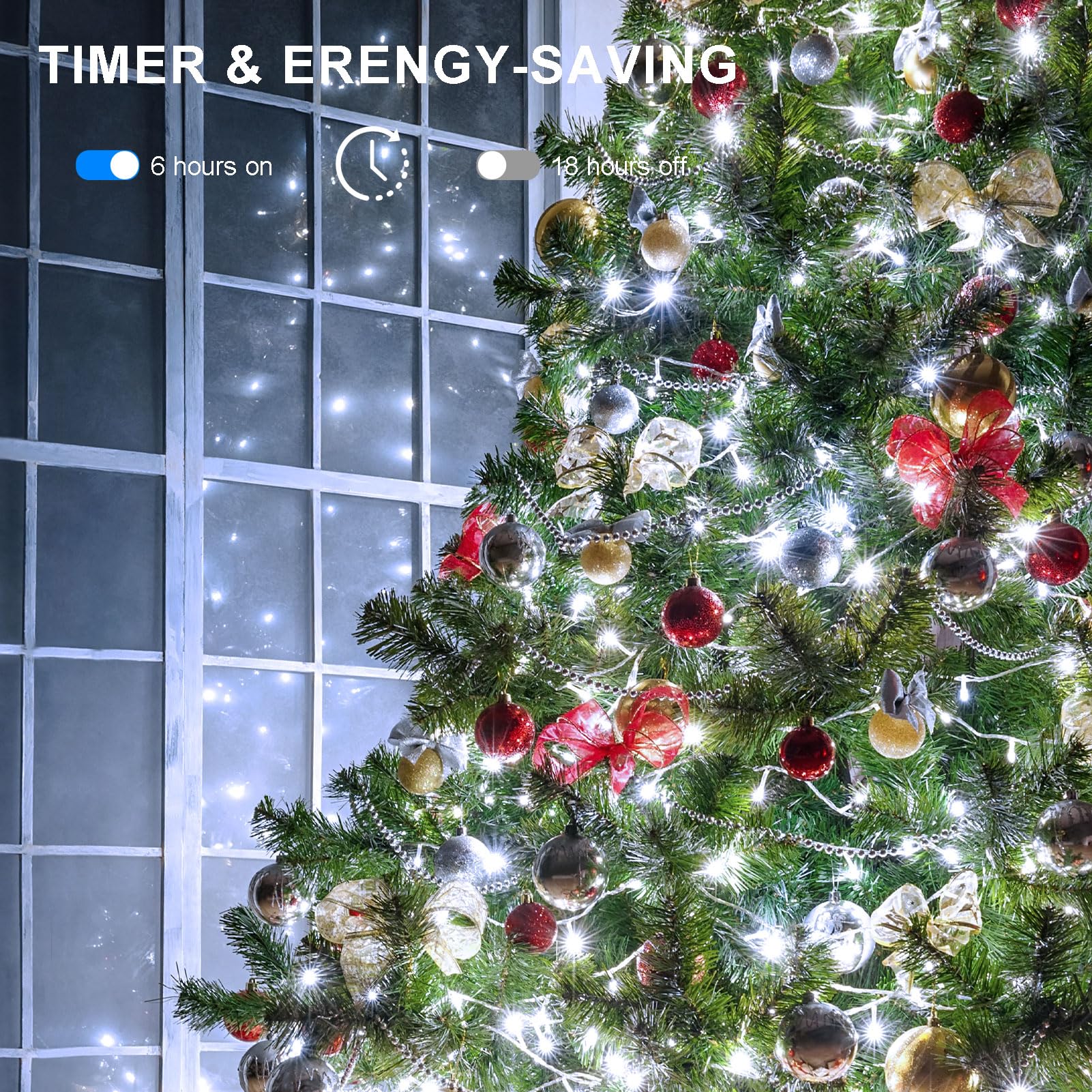 Zaiyw 200 Led String Lights Battery Operated, 66Ft Cool White, Remote Timer, 8 Modes, Dark Green Wire