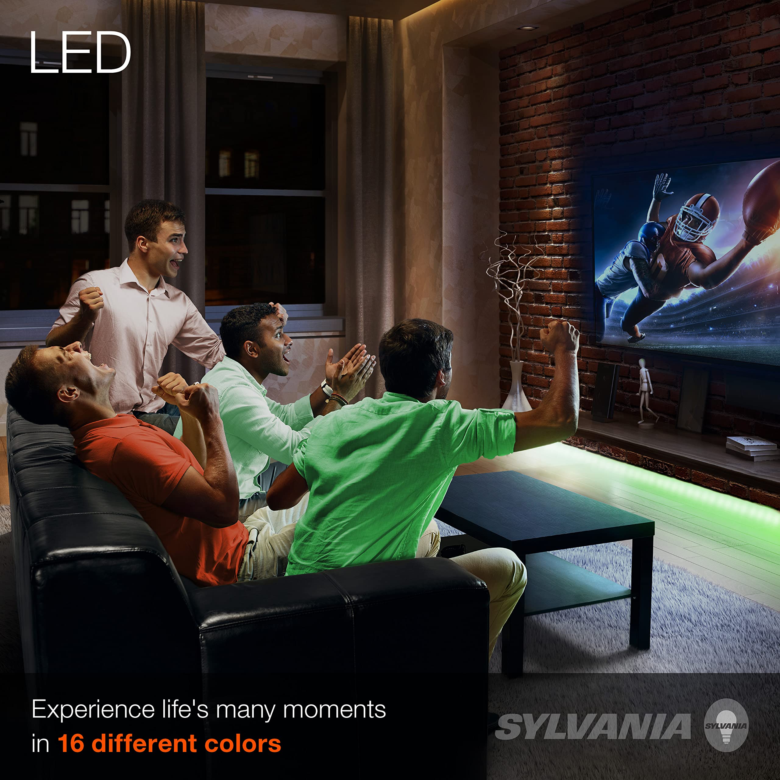 LEDVANCE SYLVANIA LED Light Strip Kit, Dimmable, 16 Colors, 10 Feet, Indoor, Model 65482, Color + White