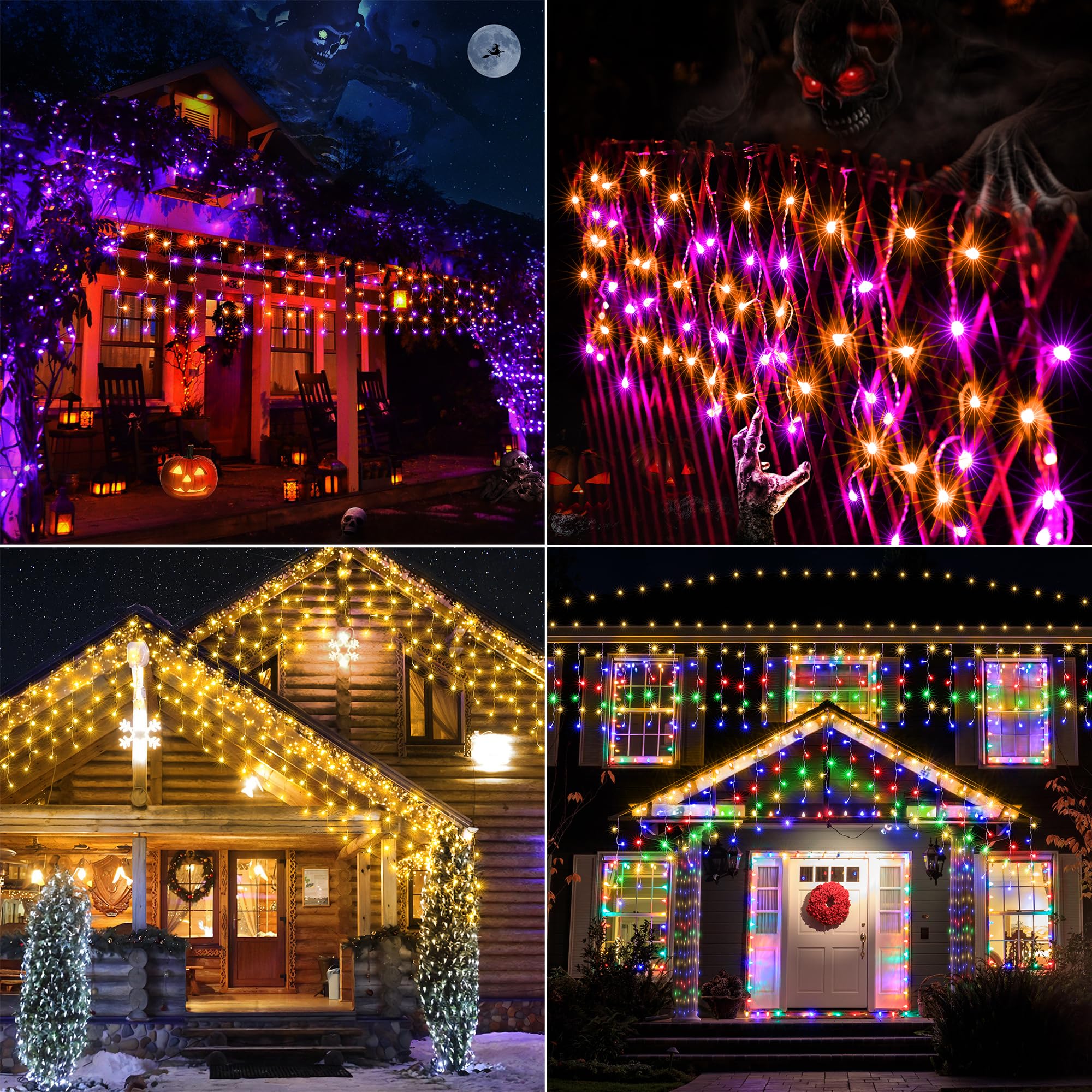 Joomer Rgb Christmas Icicle Lights, 35Ft Color Changing Christmas Lights Outdoor Rgb Icicle String Lights With Remote Timer For