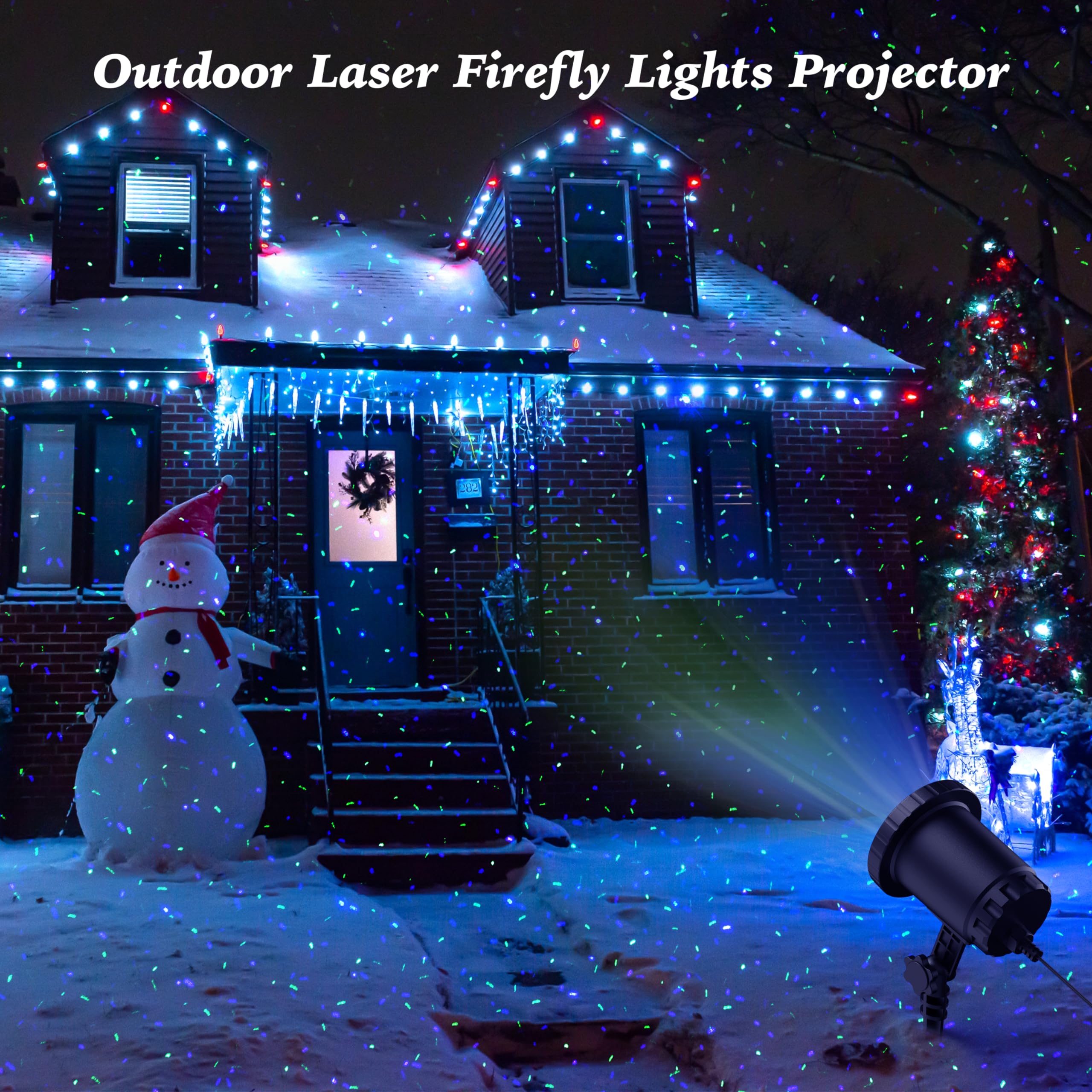 Christmas Laser Lights Projector Outdoor, Airivo 3 Color Motion Firefly Lights Projector, Moving Red, Green And Blue Star Lights