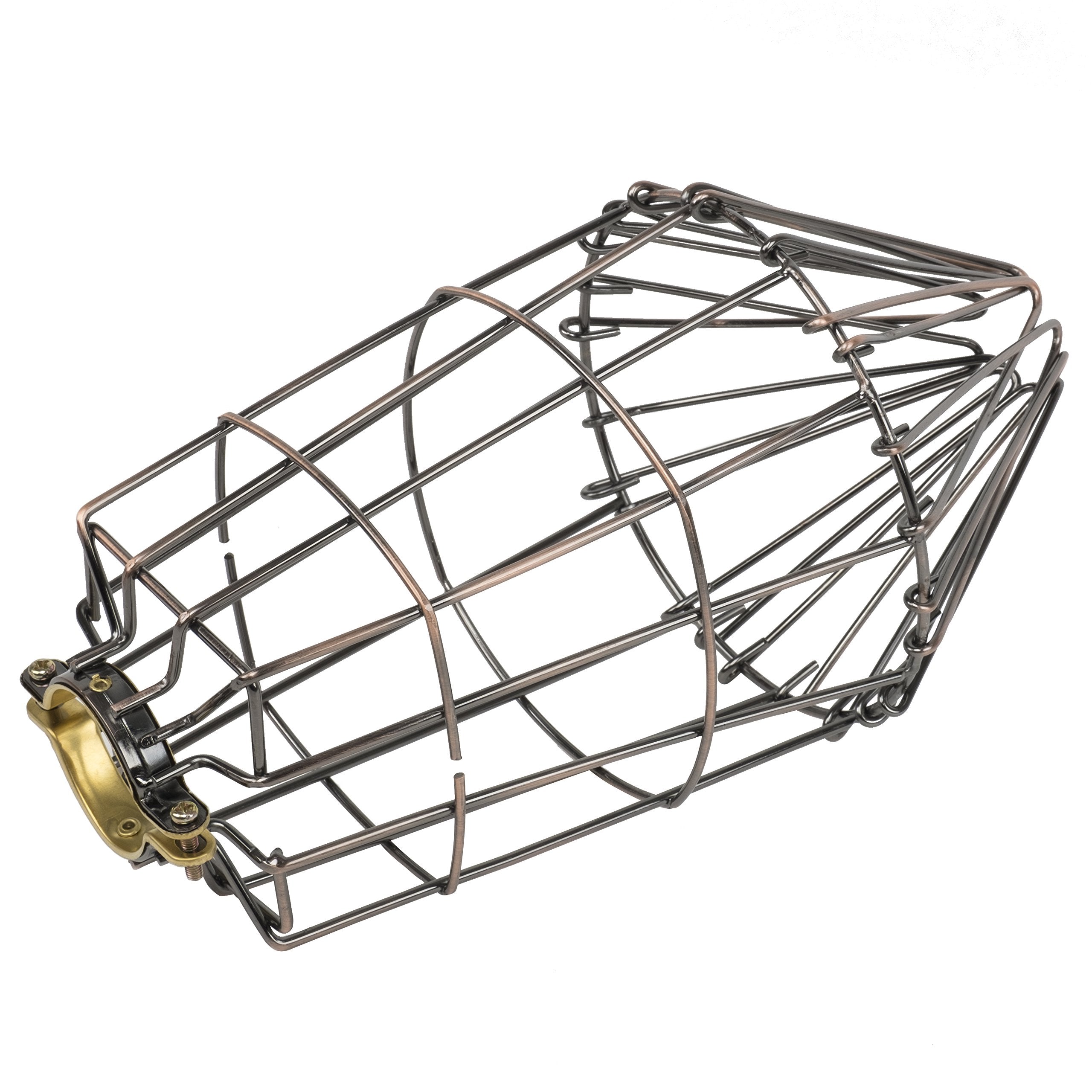 Rustic State Pendant Lamp Light Cage Guard, Metal Wire, Bronze, Model 092
