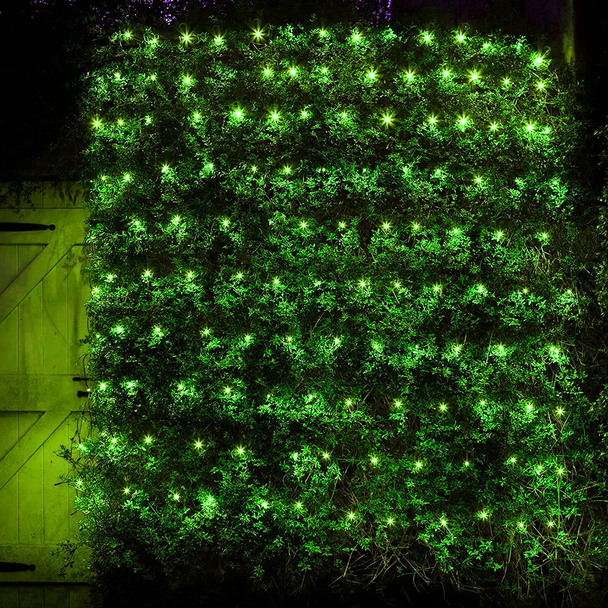 Dazzle Bright 200 LED Net Lights with 8 Modes, 9.8x6.6 FT, Green, Model HB-360WCOI, Clear Wire, Indoor/Outdoor Christmas