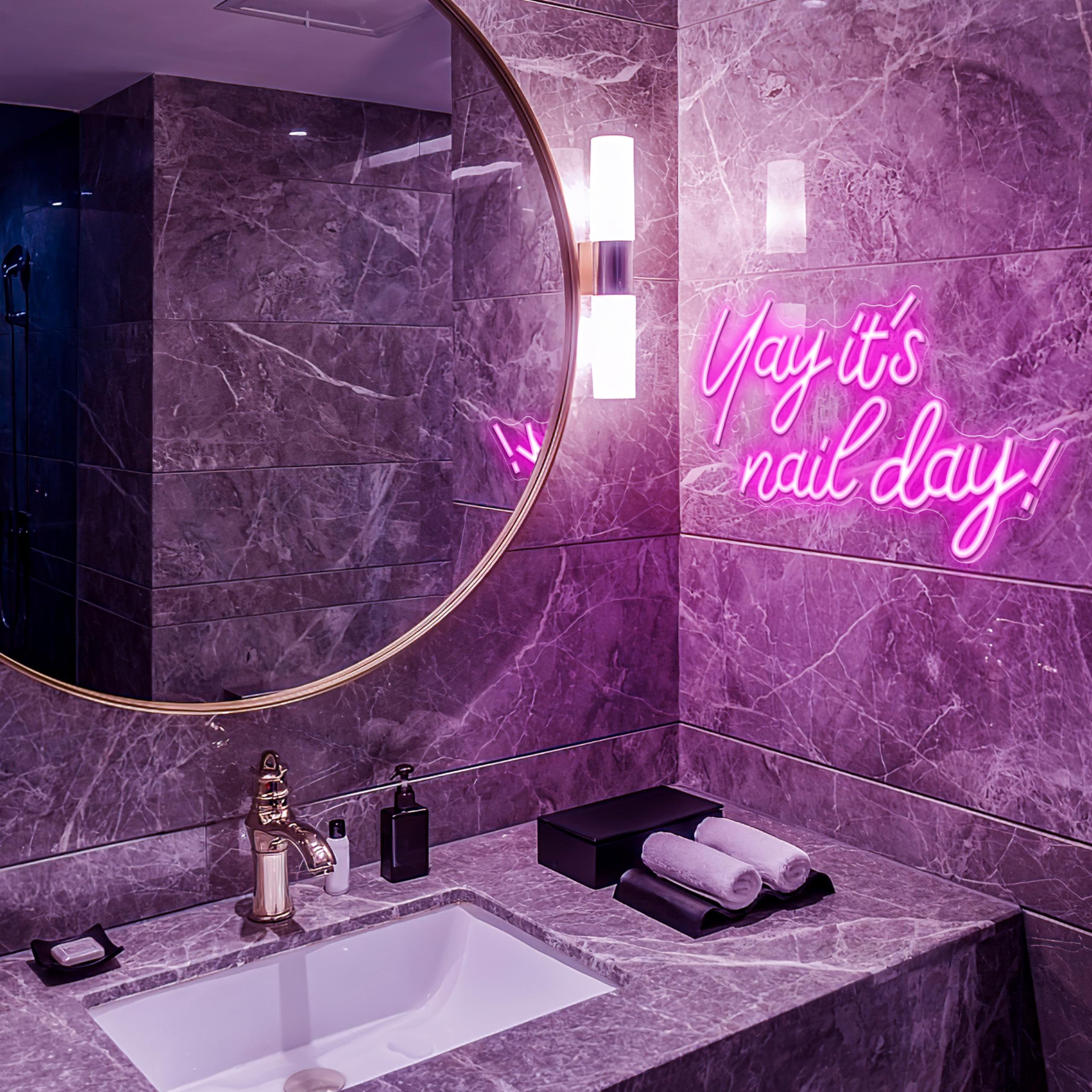 Kavaas Neon Sign for Salon & Beauty Room - Nail Day Design, 127cm x 28cm, Color: Nail Day_NDP