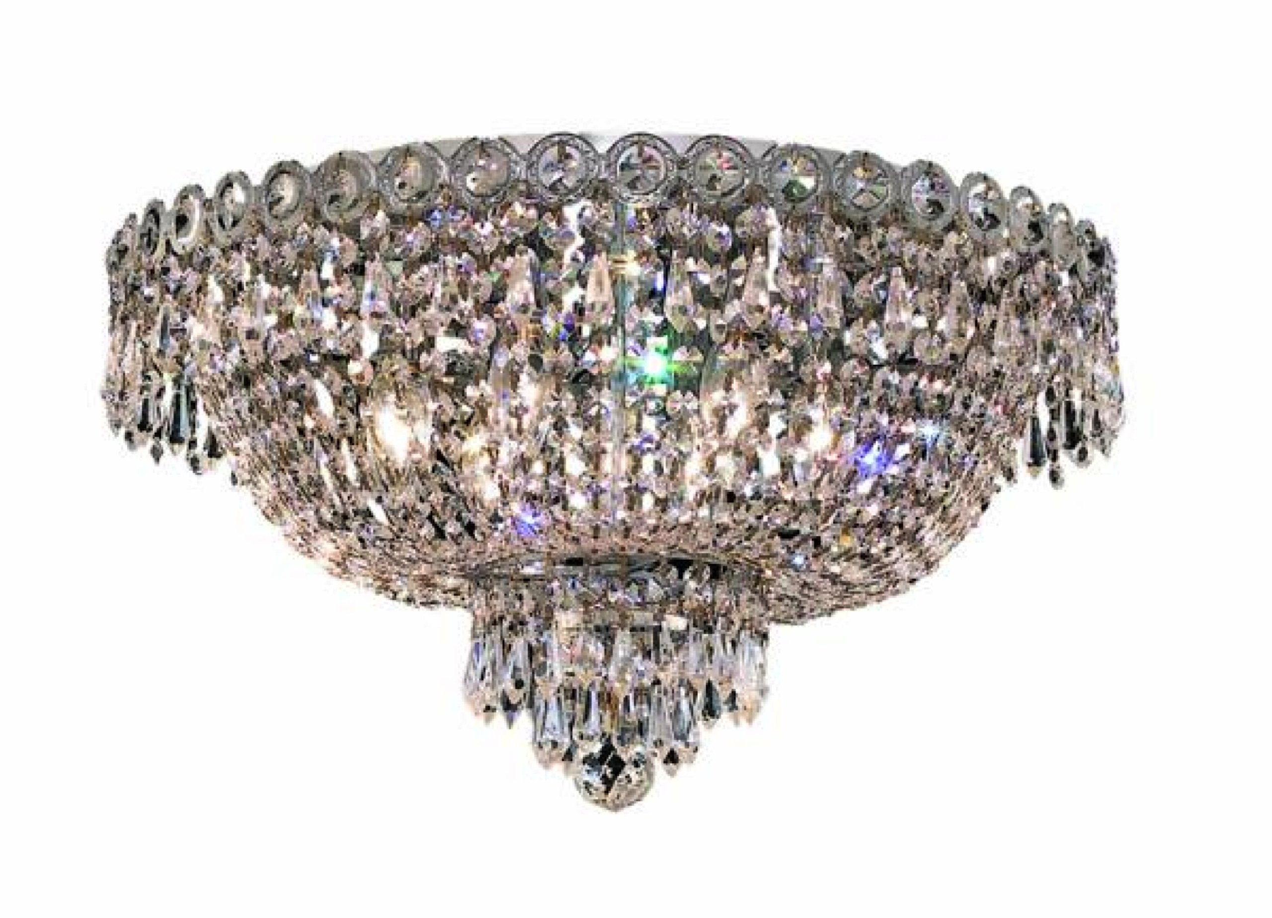 Elegant Lighting 1900F18C/RC Century 10-Inch High 6-Light Flush Mount, Chrome Finish with Crystal (Clear) Royal Cut RC Crystal