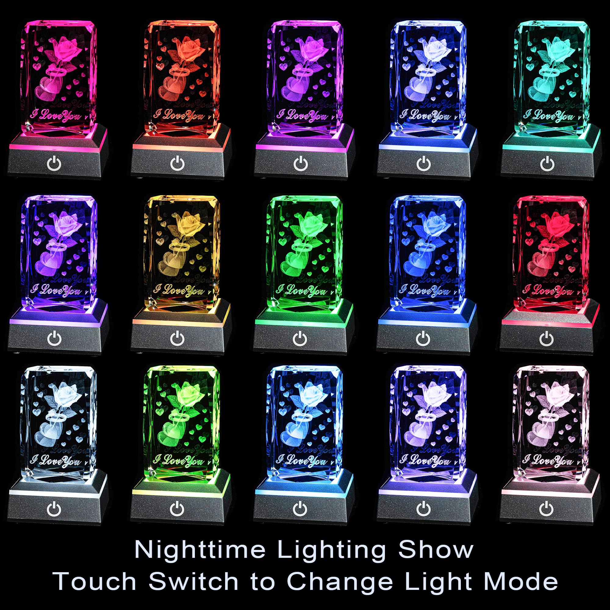 hochance 3D Nightlight, Sweetheart Crystal, Multicolor, Model: Sweetheart, Size: A-Sweetheart, Perfect for Gifts