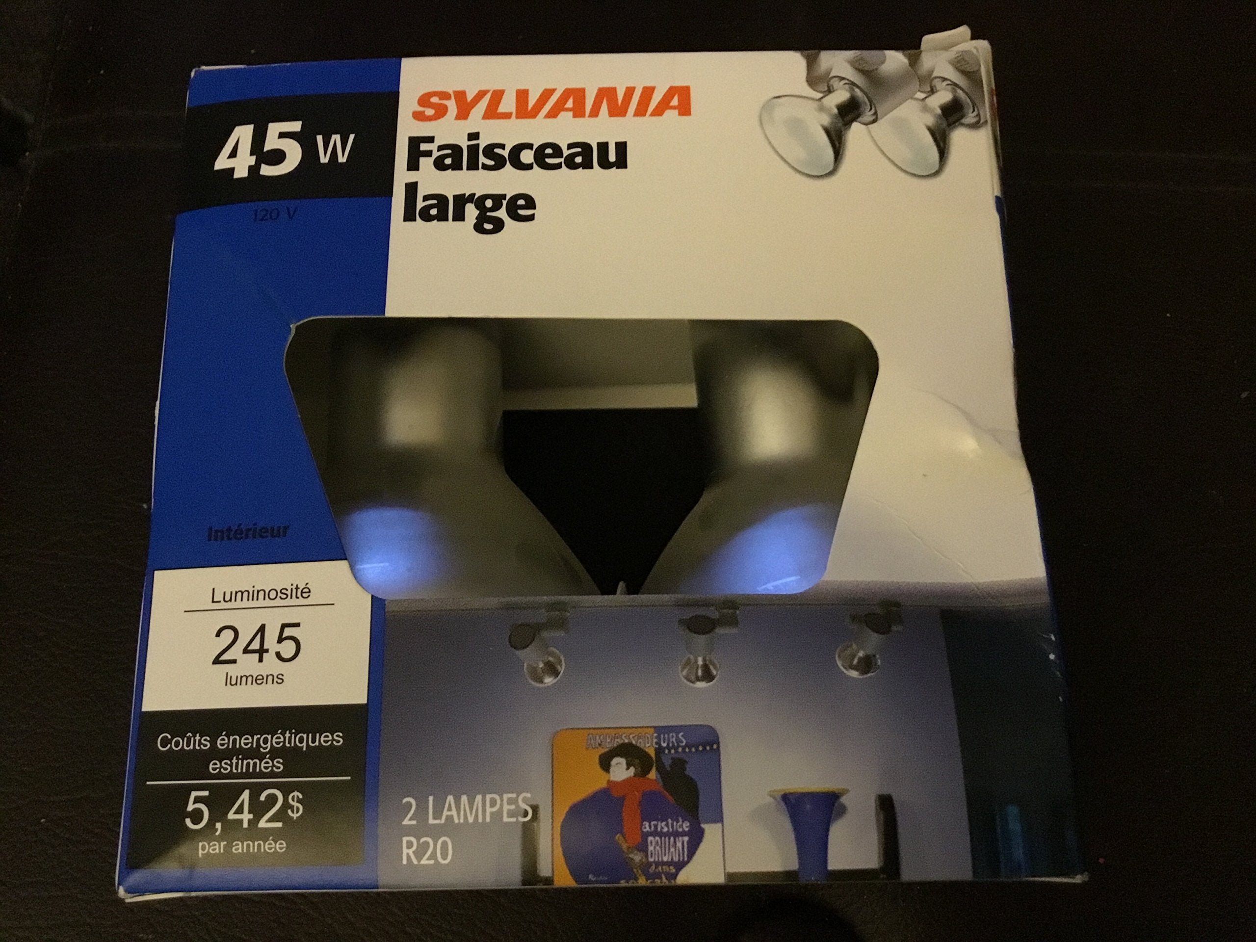SYLVANIA Reflector Flood Light Bulb, 14997-45R20/RP, 2-Pack, Copper Material