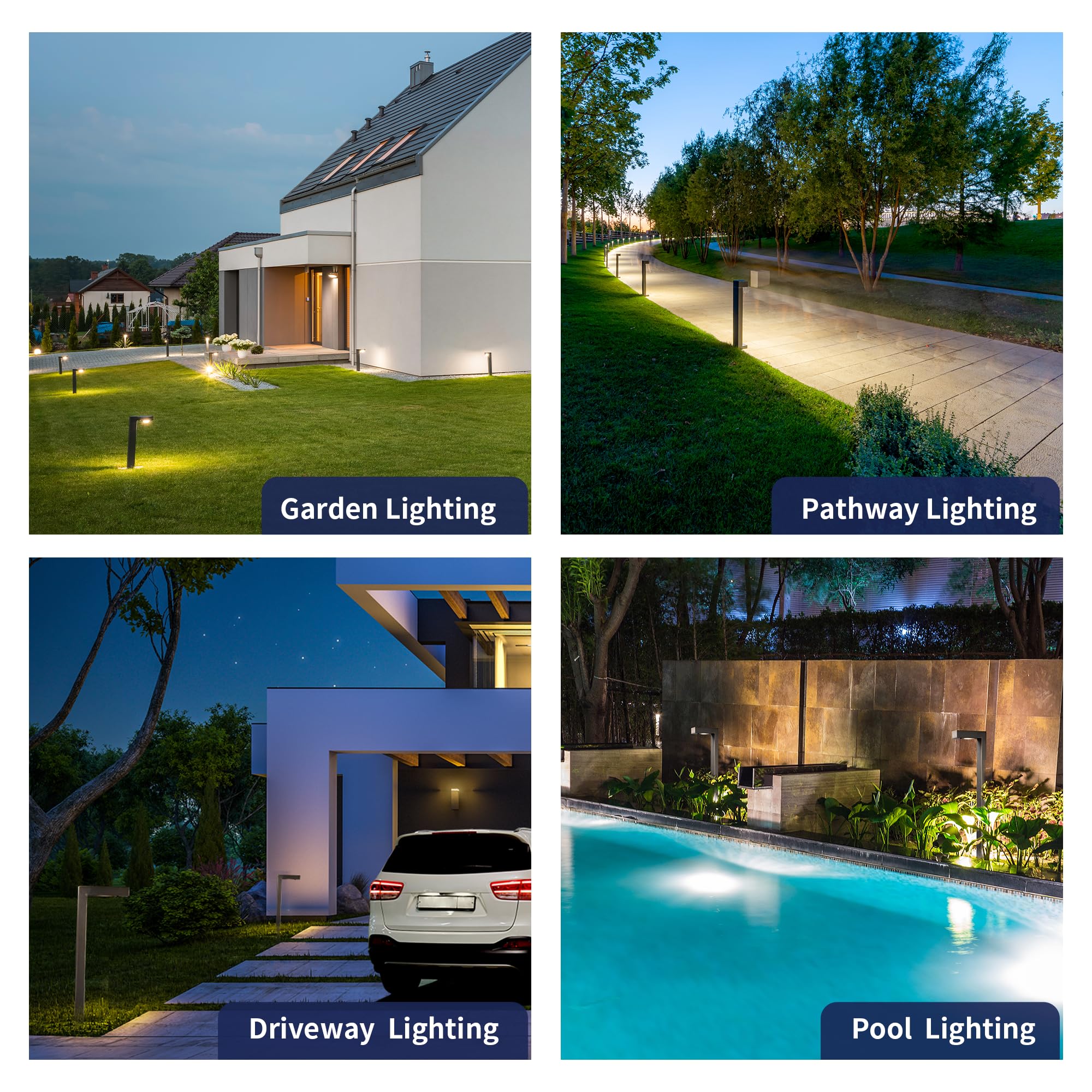 Gardenreet Low Voltage Pathway Lights Brass, Led Landscape Path Lights, Yard Lights Outdoor Waterproof Ip65, 12V Wired L Shape Bronze For Garden Walkway With 3W 270Lm 2700K G4 Bulb 4 Pack