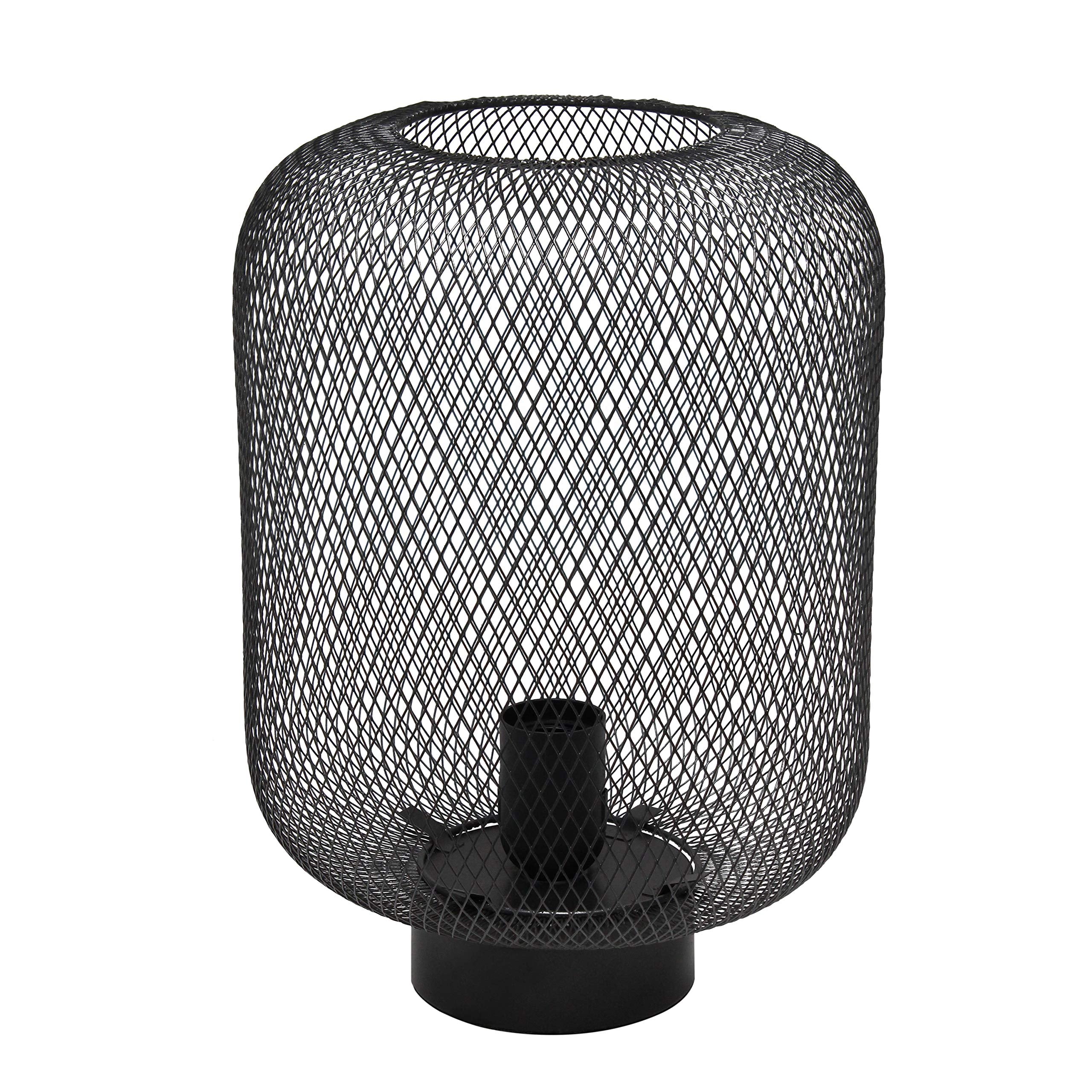 Simple Designs Lt1072-Blk Metal Mesh Industrial Table Lamp, Black