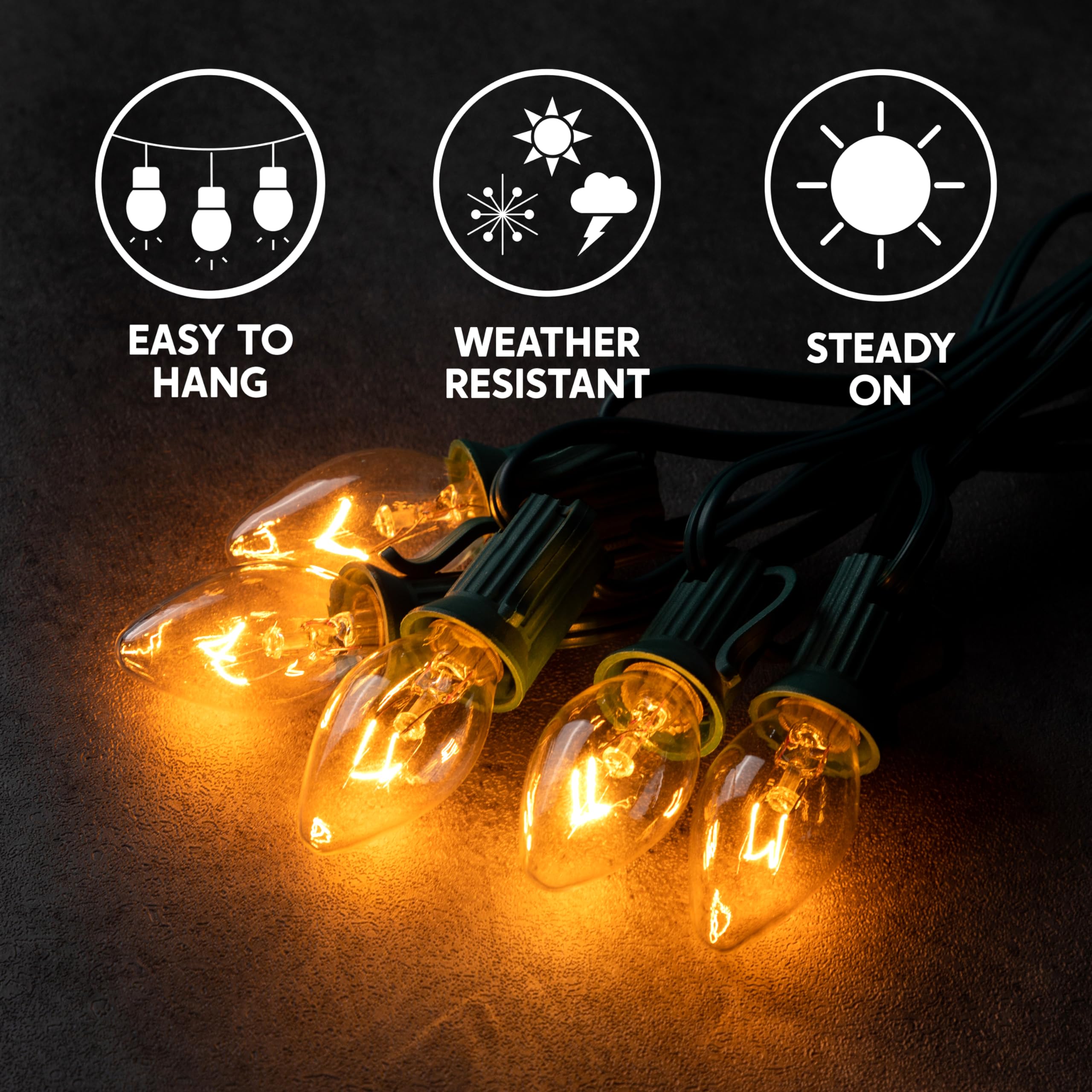 Joiedomi 25 Pack C7 Bulb  Replacement Light Bulbs For Christmas Outdoor  Indoor  Lawn  Tree  Panel Decor  E12 Candelabra Base  Longer Life 120 Volt  6W