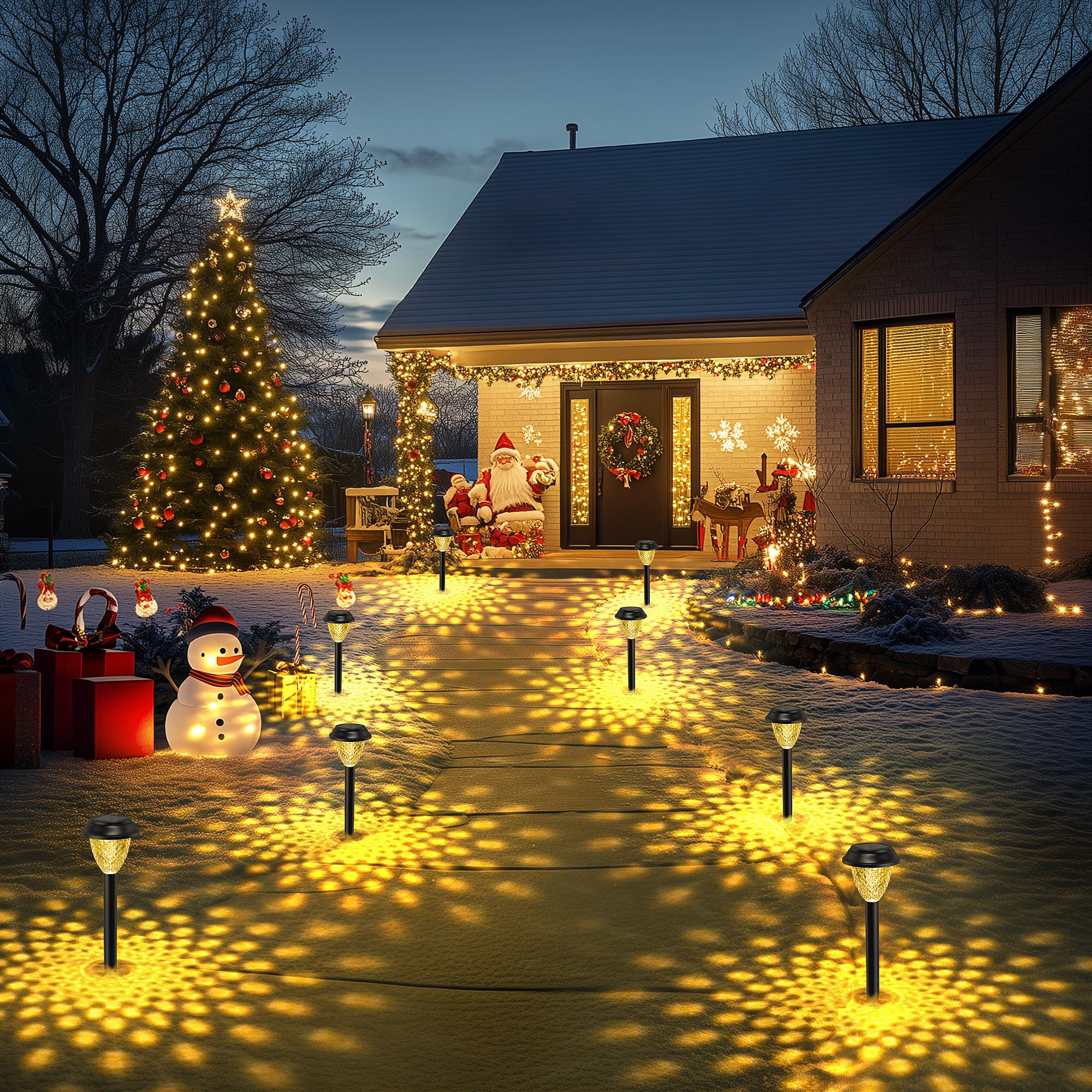 Solpex Solar Lights For Outside,12 Pack Solar Lights Outdoor Waterproof,Warm White Outdoor Solar Lights For Yard,Garden,Pathway,