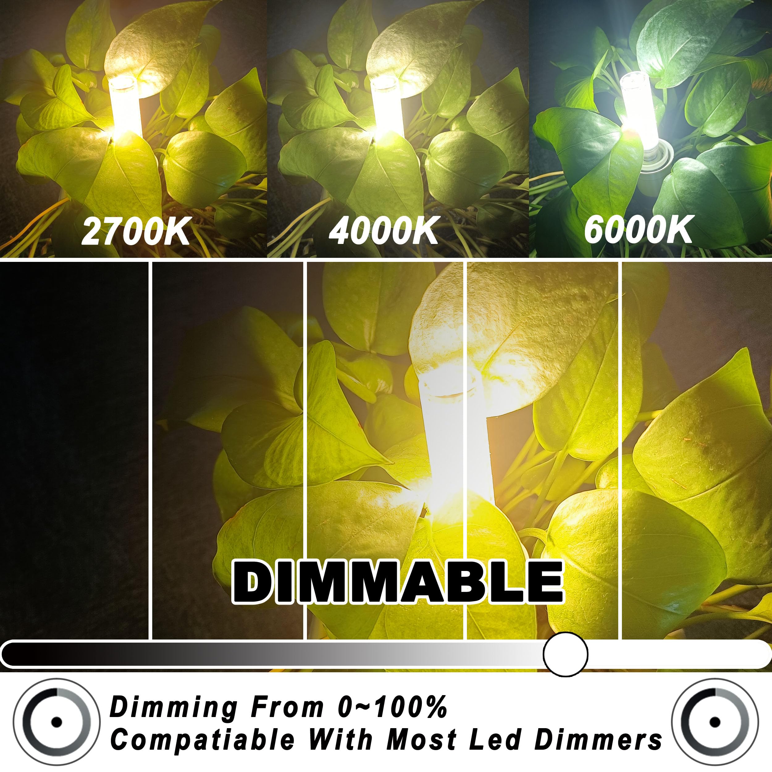 ALIDE E11 LED Bulbs, 7W 750lm Dimmable, 2700K Warm White, Aluminum, JDE11 120V Halogen Candelabra, 4