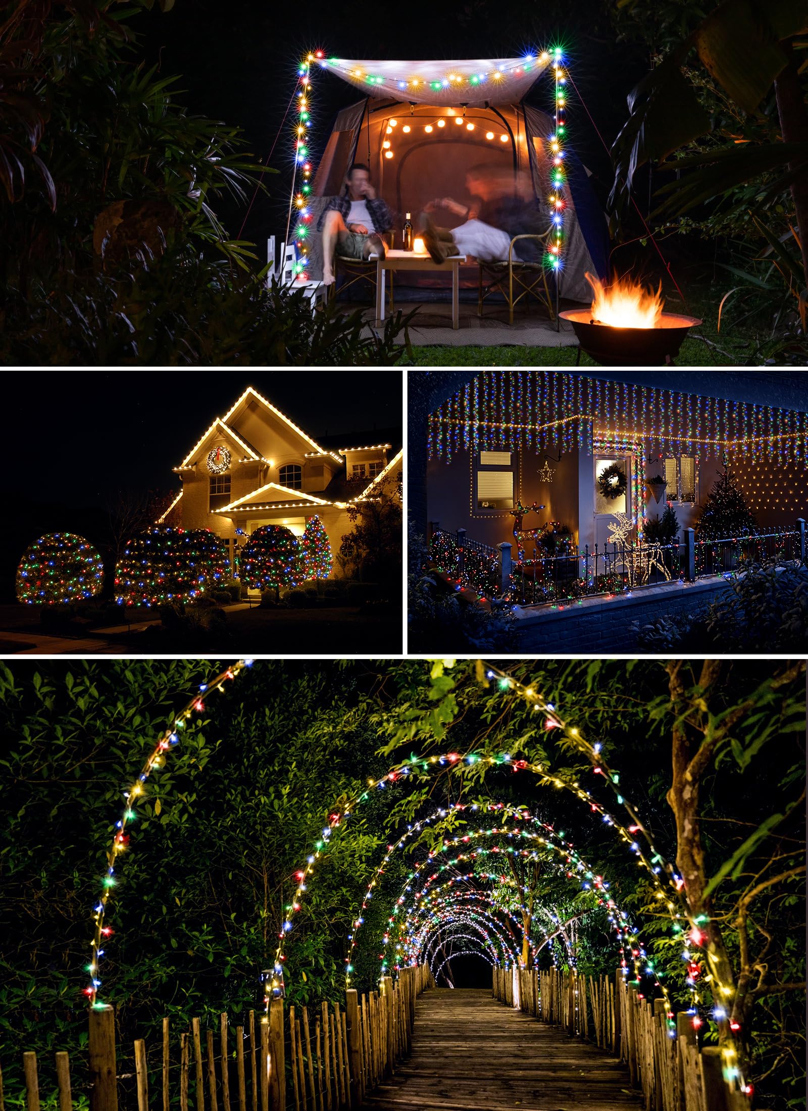Outdoor Fairy Lights Battery Operated, Twinkle String Lights With Remote, 5 Feet 60 Leds Firecracker Starry Lights For Diy Wreath Wedding Party Bedroom Mason Jar Holiday Christmas, Multicolor