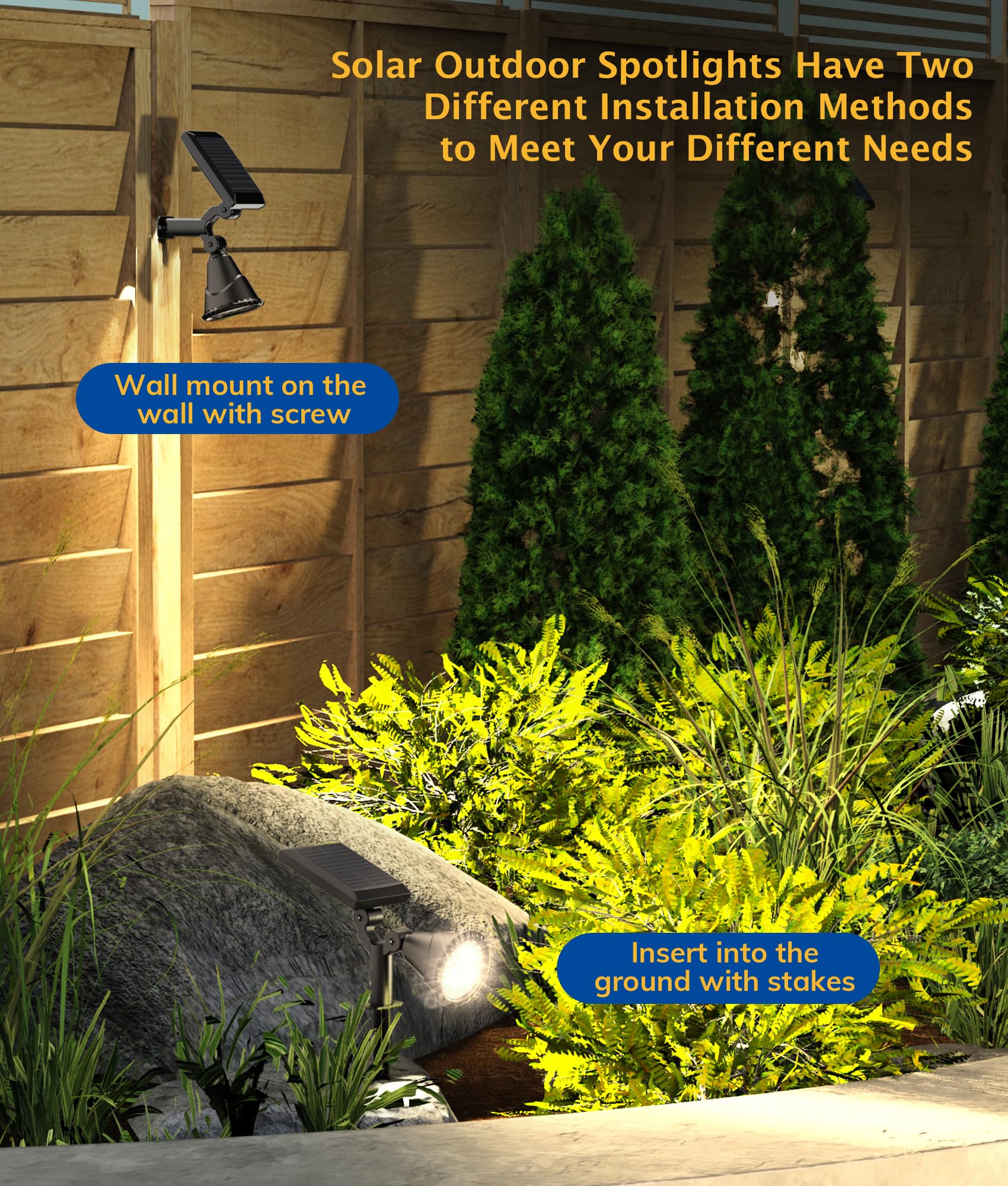 Nbkls Solar Spot Lights For Outside, 27 Led Outdoor Solar Lights For Yard, 4 Pack Solar Spotlights Waterproof Auto On/Off For La