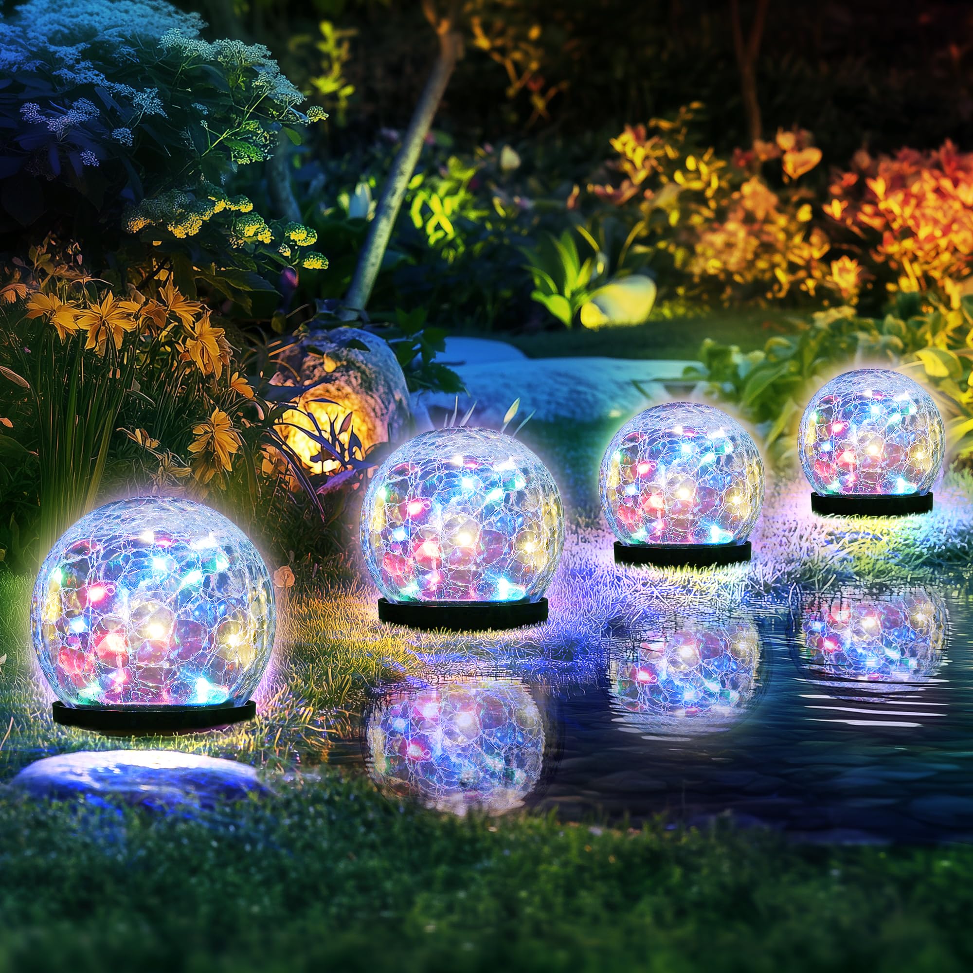 PATIOPIA Solar Lights Outdoor for Yard Patio Porch, Garden Decor Birthday Gifts for Mom Women, Solar Globe Lights Waterproof Cra