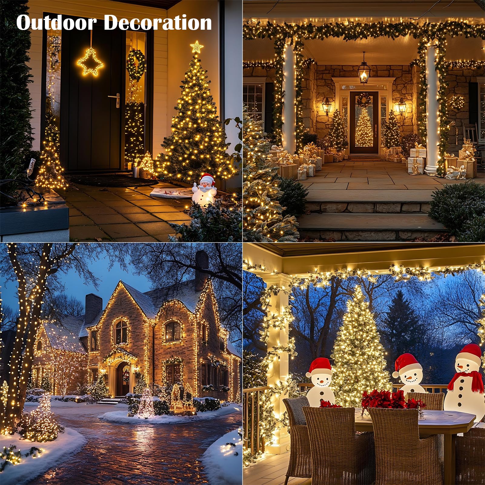 Zeluxdot Fairy Lights 328Ft 1000Led Waterproof Copper Wire Warm White, 8 Modes Remote For Indoor/Outdoor Christmas Wedding Party Decor