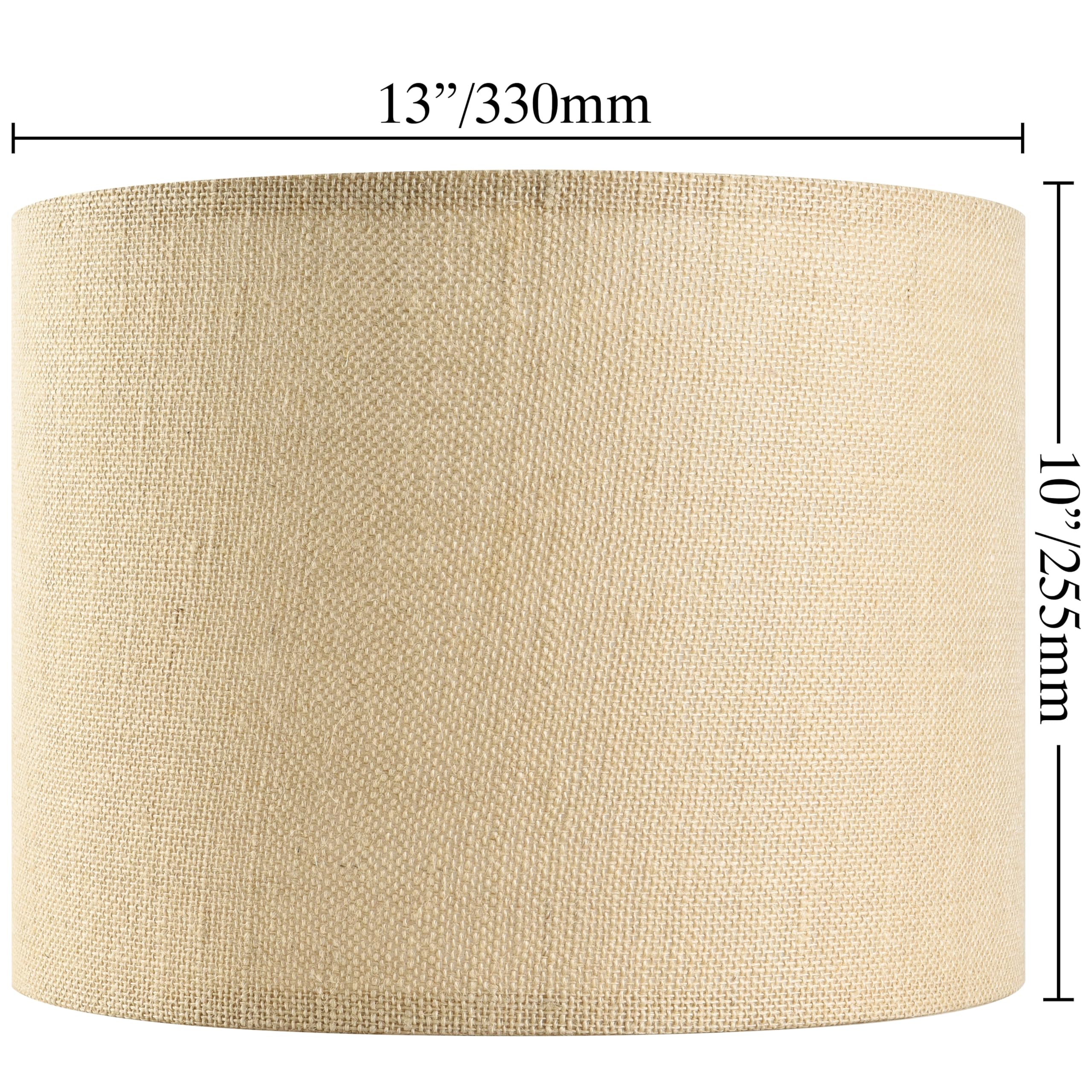 Go&So Set Of 2 Lamp Shades For Table Lamps Floor Lamps Rustic Brown Drum Lampshades- 13'' Top X 13'' Bottom X 10'' High (Spider)