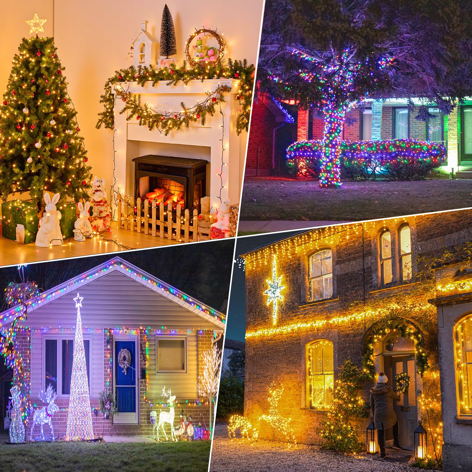 100Ft 300 Led Color Changing Christmas Lights  Warm White & Multicolor Christmas Tree Lights With Remote  Waterproof Connectable String Light Outdoor Indoor For Party Garden Xmas Tree Decorations