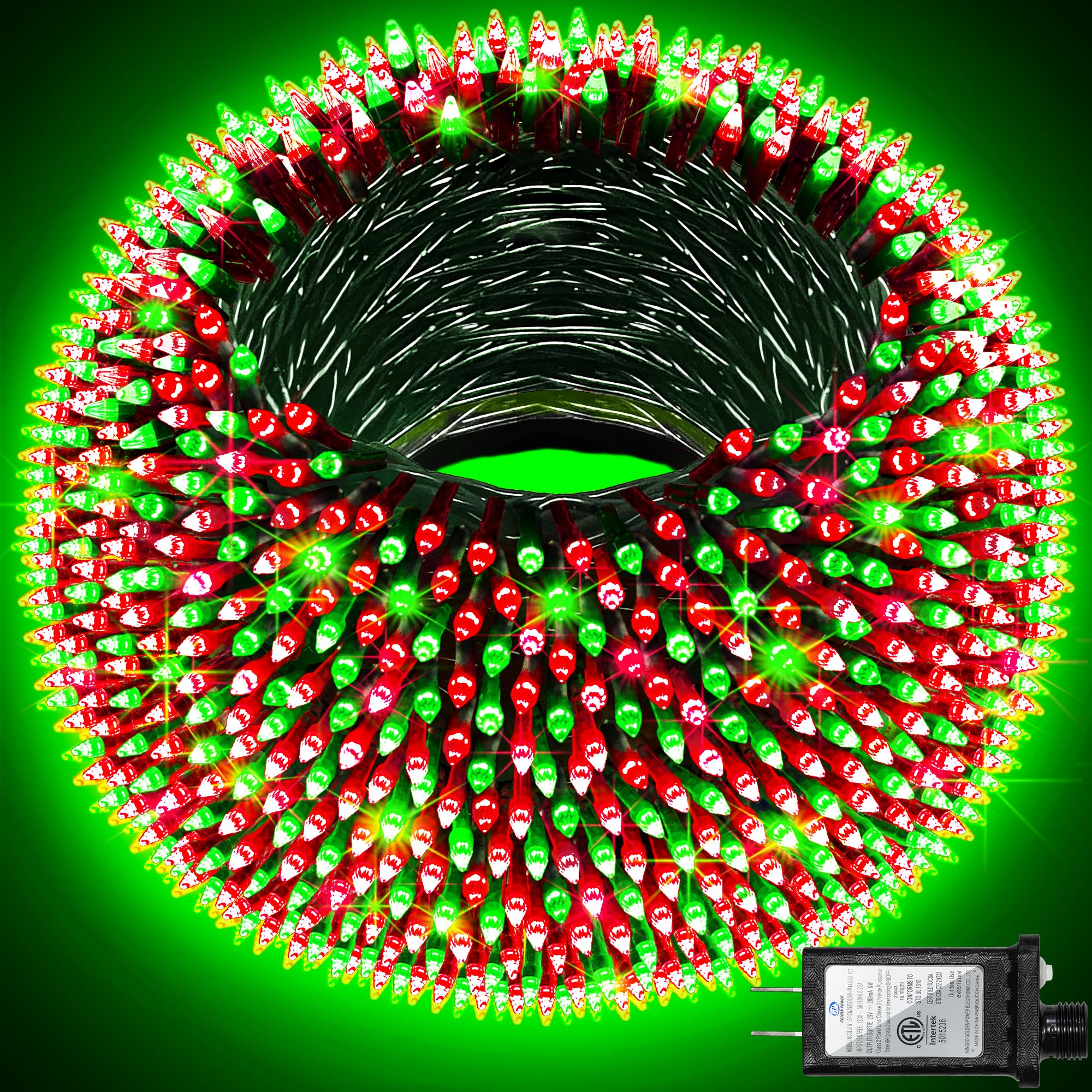 300Led Christmas Lights Outdoor Indoor Use  12 Lighting Modes 75Ft Christmas Tree Lights With Timer  Dimmable Red & Green Led Stringlights Waterproof For Yard Tree Wedding Party Holiday Red & Green