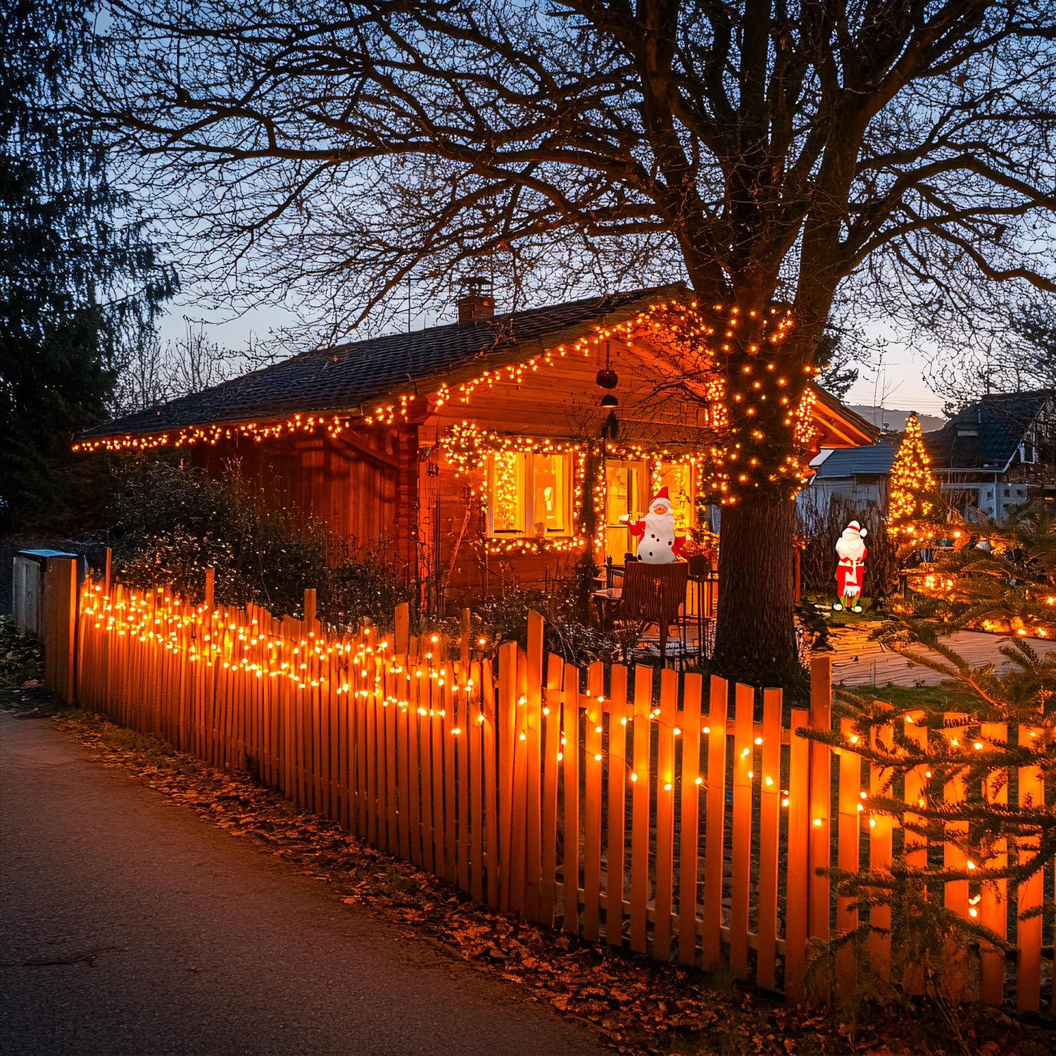 JMEXSUSS 150 LED Orange Halloween String Lights, 59 FT, Indoor/Outdoor, Connectable, 8 Modes, Model EXS-S-0150