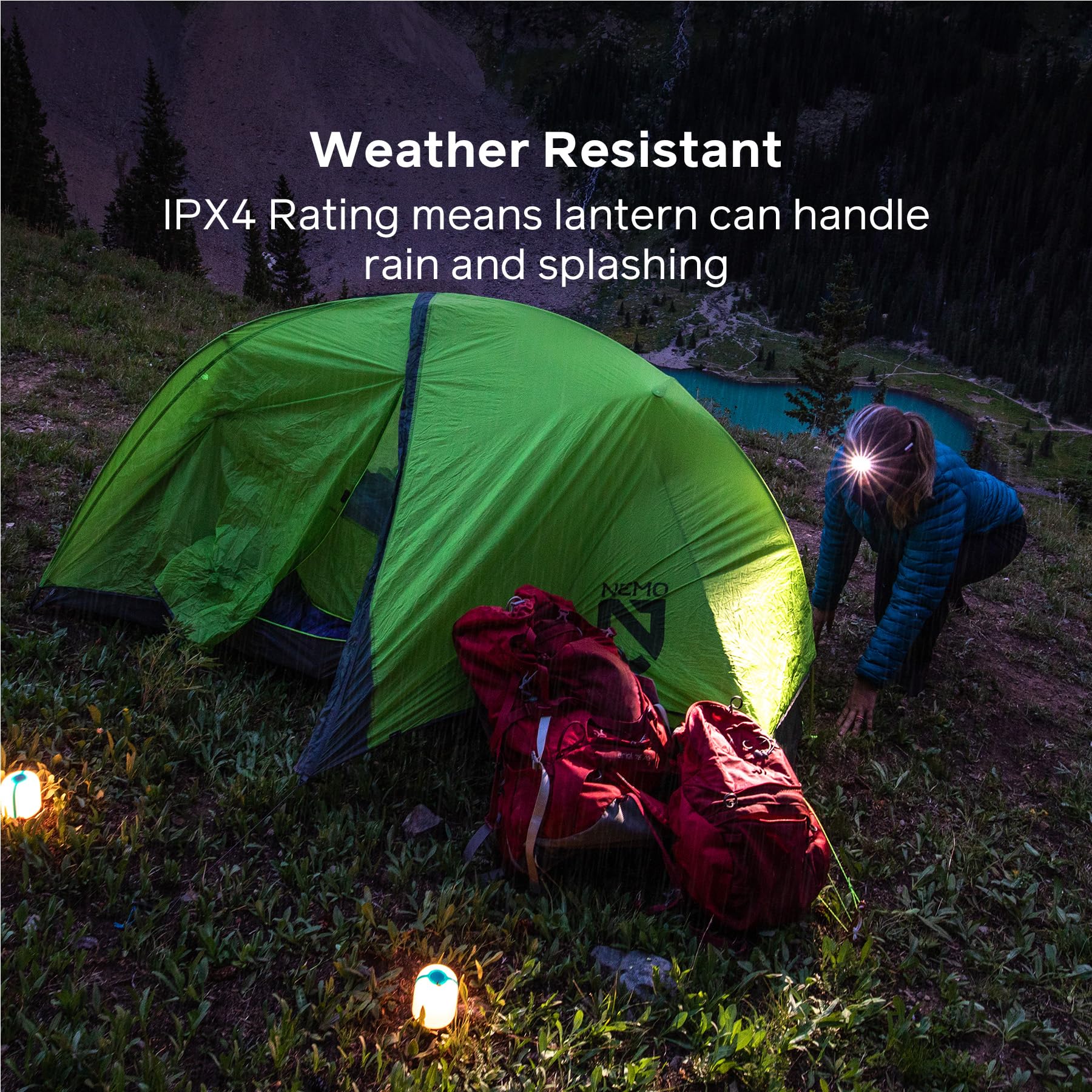 BioLite Alpenglow USB Lantern with Rechargeable Battery, Alpenglow 250, Plastic, Model LNA, Multicolor