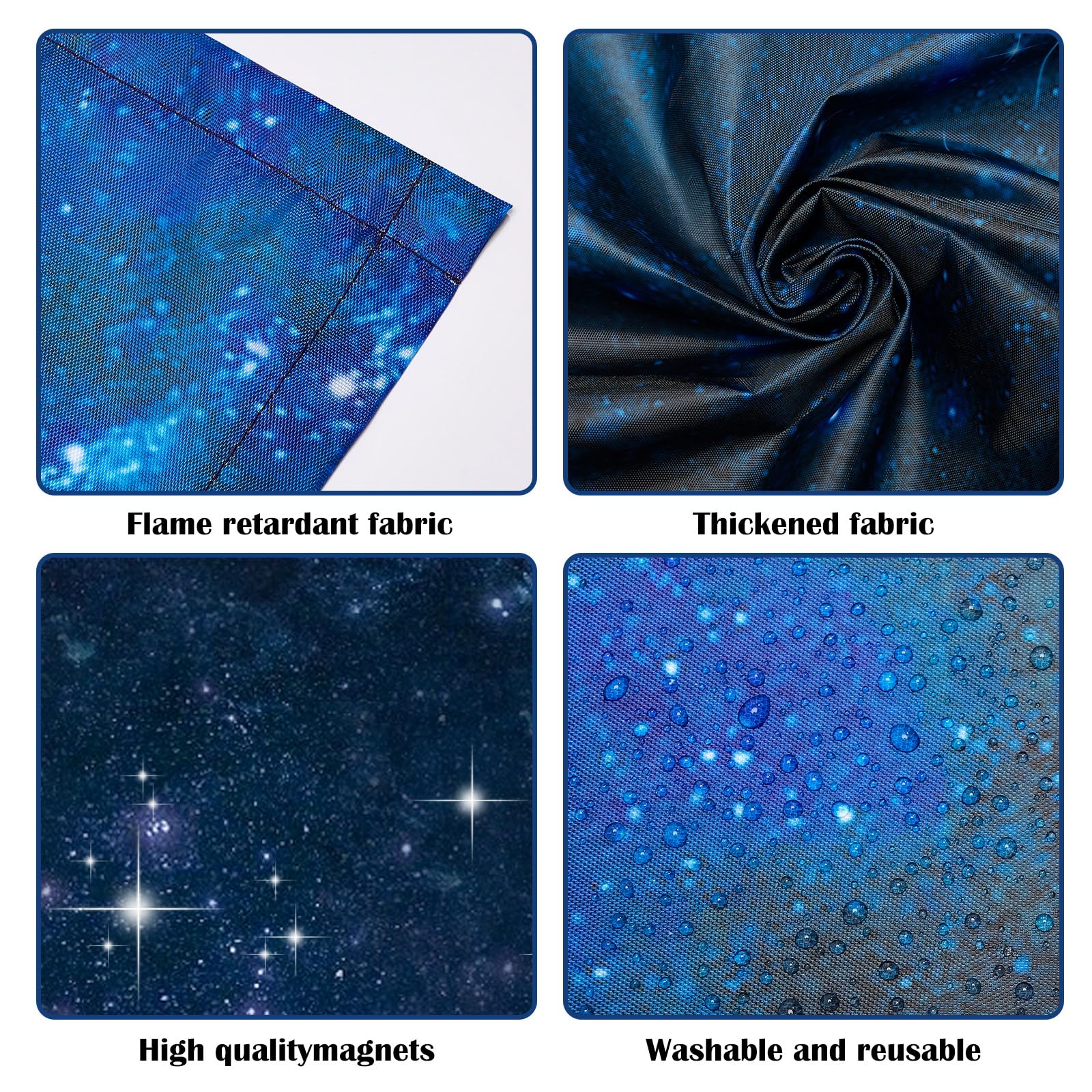 ANGSYLTH Fluorescent Light Covers - 4x2 Feet, Starry Sky, 2 Pack, Oxford Fabric, Strong Magnet, Ideal for Classroom, Office, Home