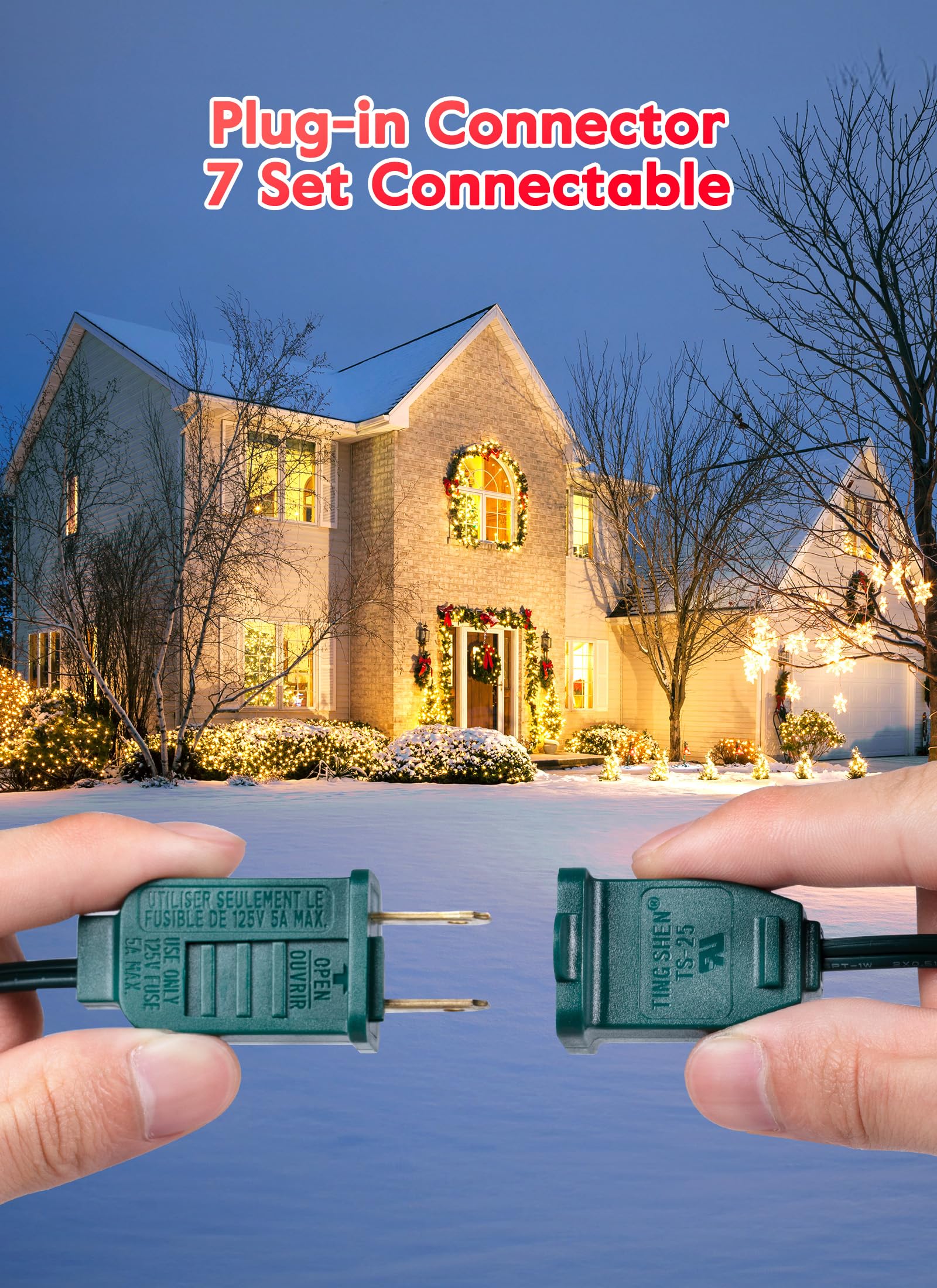 Minetom C9 Christmas String Lights, 200 Ft Led Commercial Outdoor Christmas Lights With 200 Warm White Strawberry C9 Bulbs, Wate