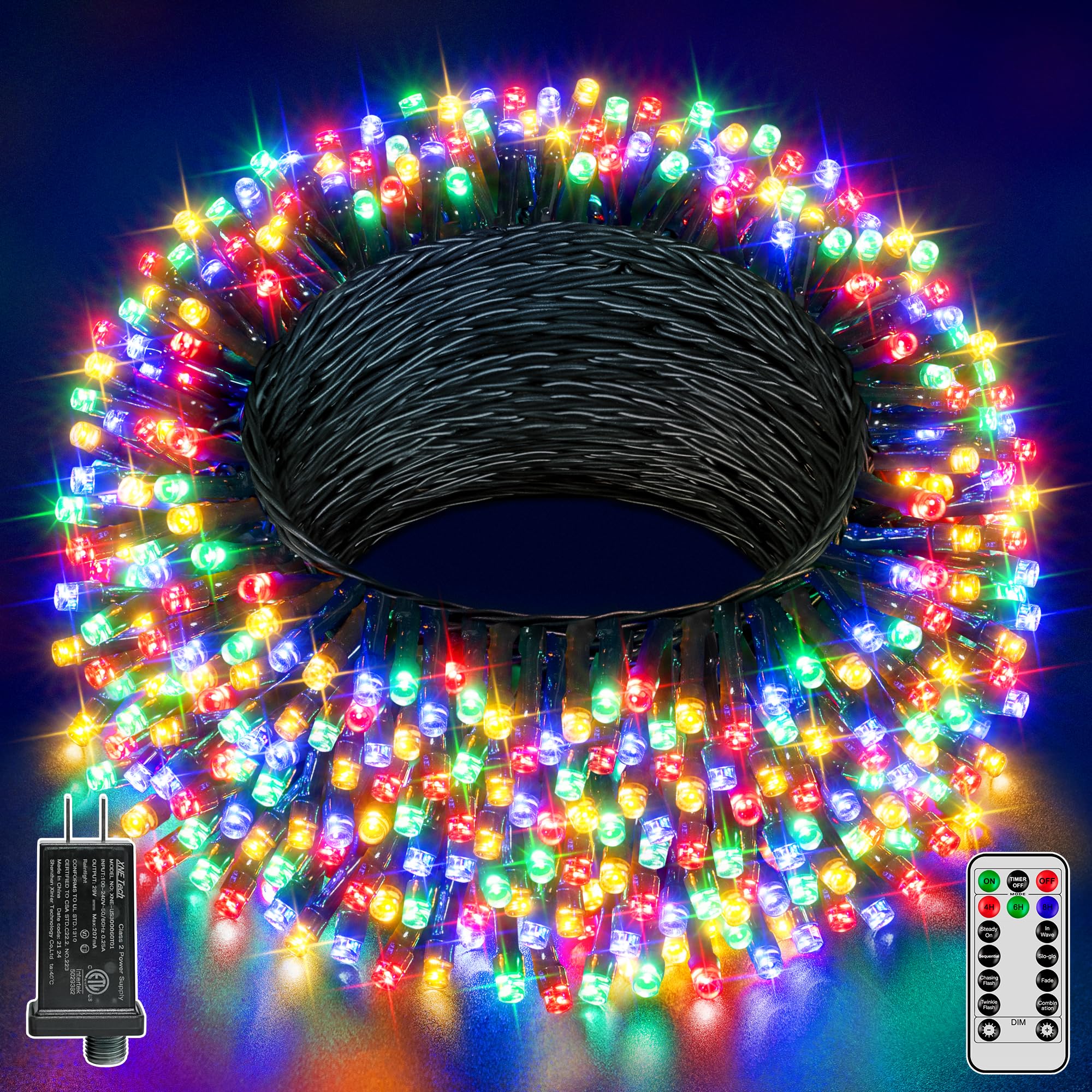 Guhope Christmas Lights 66Ft 200 Led  Christmas Tree Light With 8 Lighting Modes  Outdoor Waterproof String Lights With Remote And Timer  Fairy Light For Holiday Decor (Multicolor)