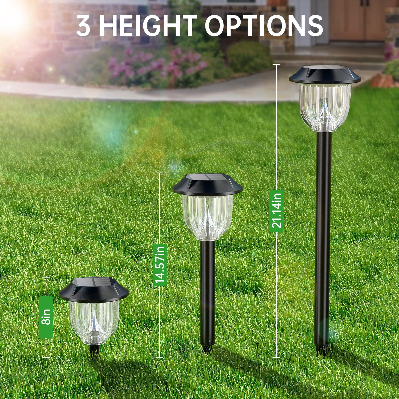 Aosea 2 Pack Solar Outdoor Lights, Solar Yard Lights Outdoor, Ip 65 Waterproof Solar Powered Driveway Lights, Auto On/Off Solar