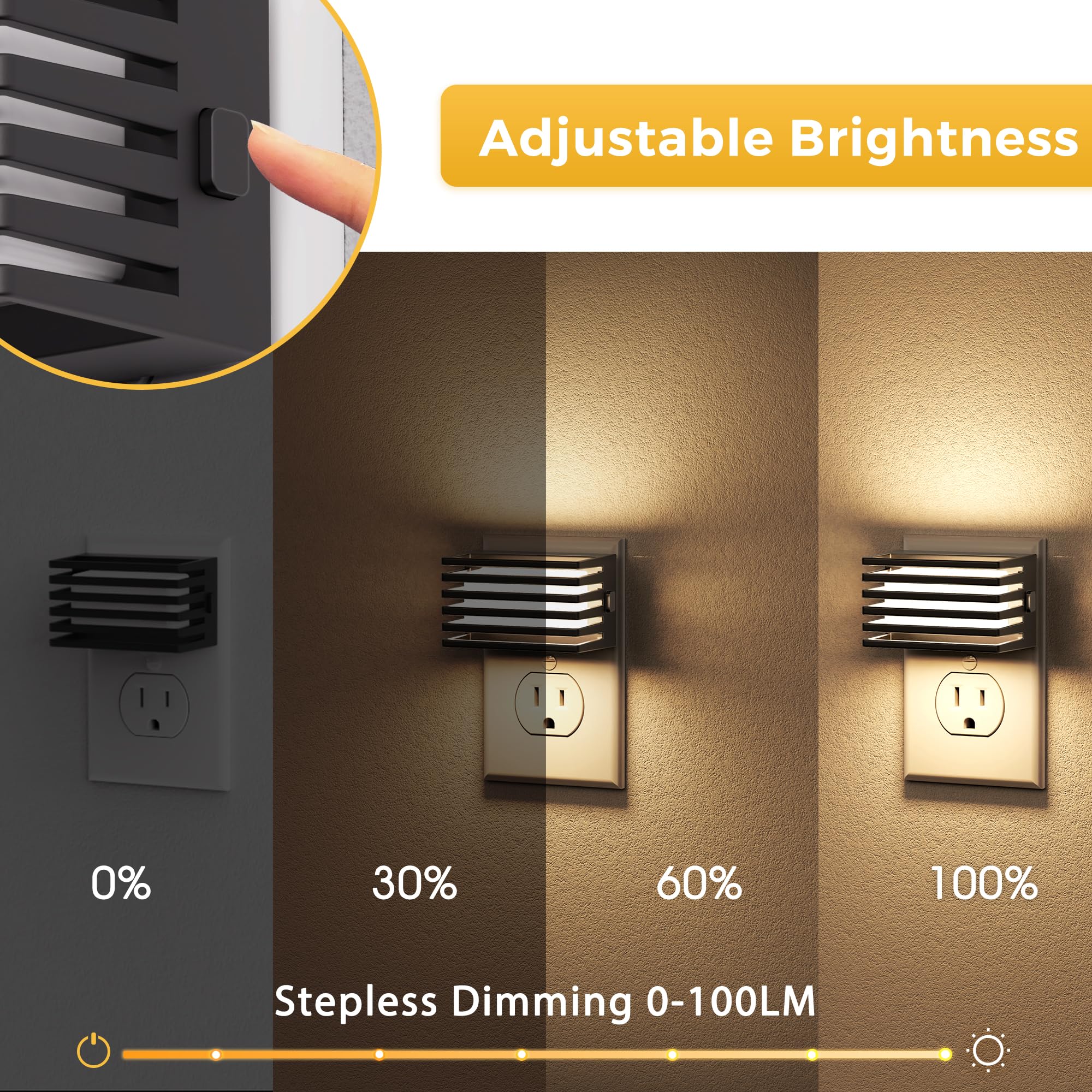 L Lohas Led Night Lights Plug Into Wall, 2 Pack Modern Night Light With Dusk To Dawn Sensor, Dimmable Plug In Night Light, Adjus
