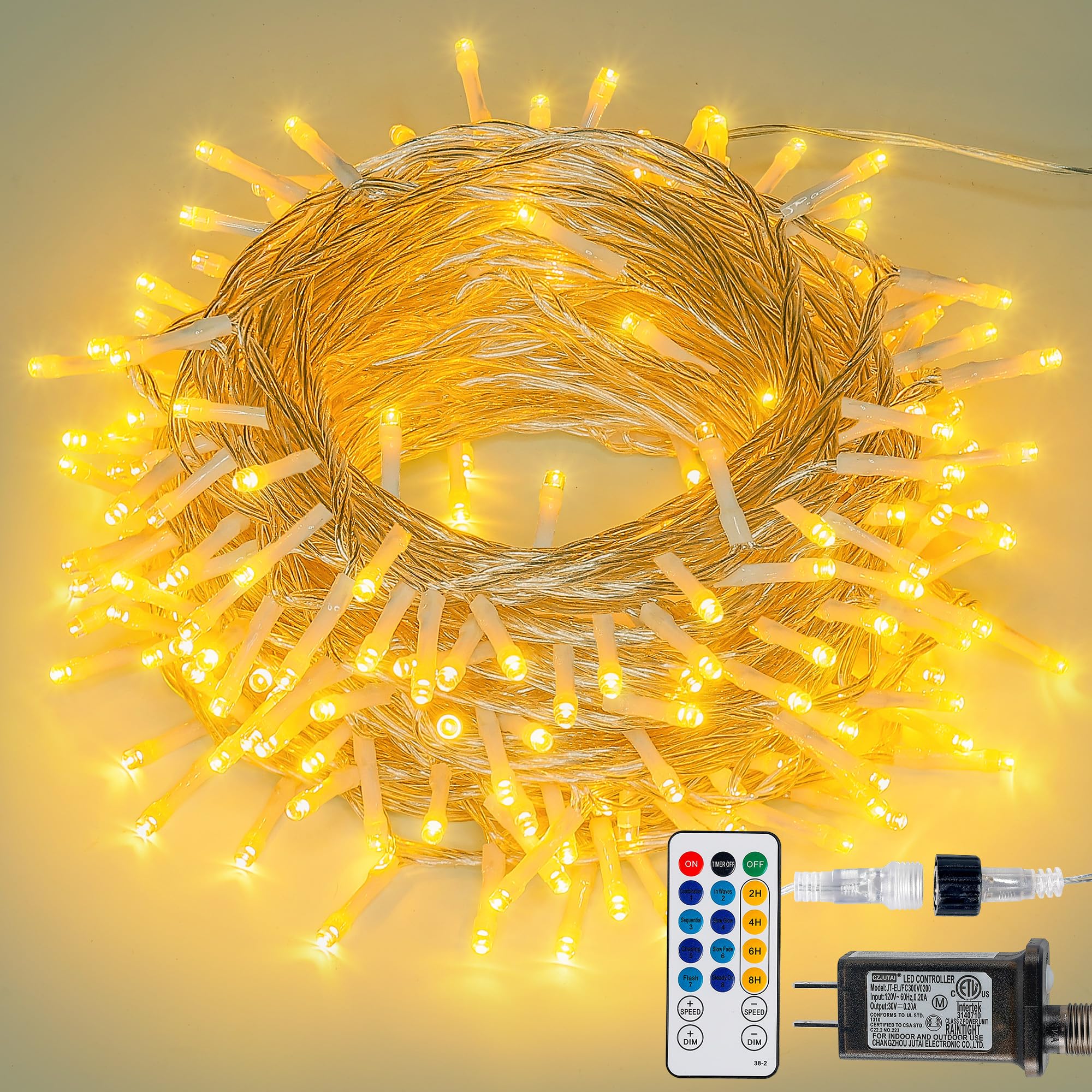 MYGOTO String Lights Indoor Bedroom,98FT 200 LED Fairy String Lights Outdoor Waterproof, Memory Twinkle Christmas Light Plug in 