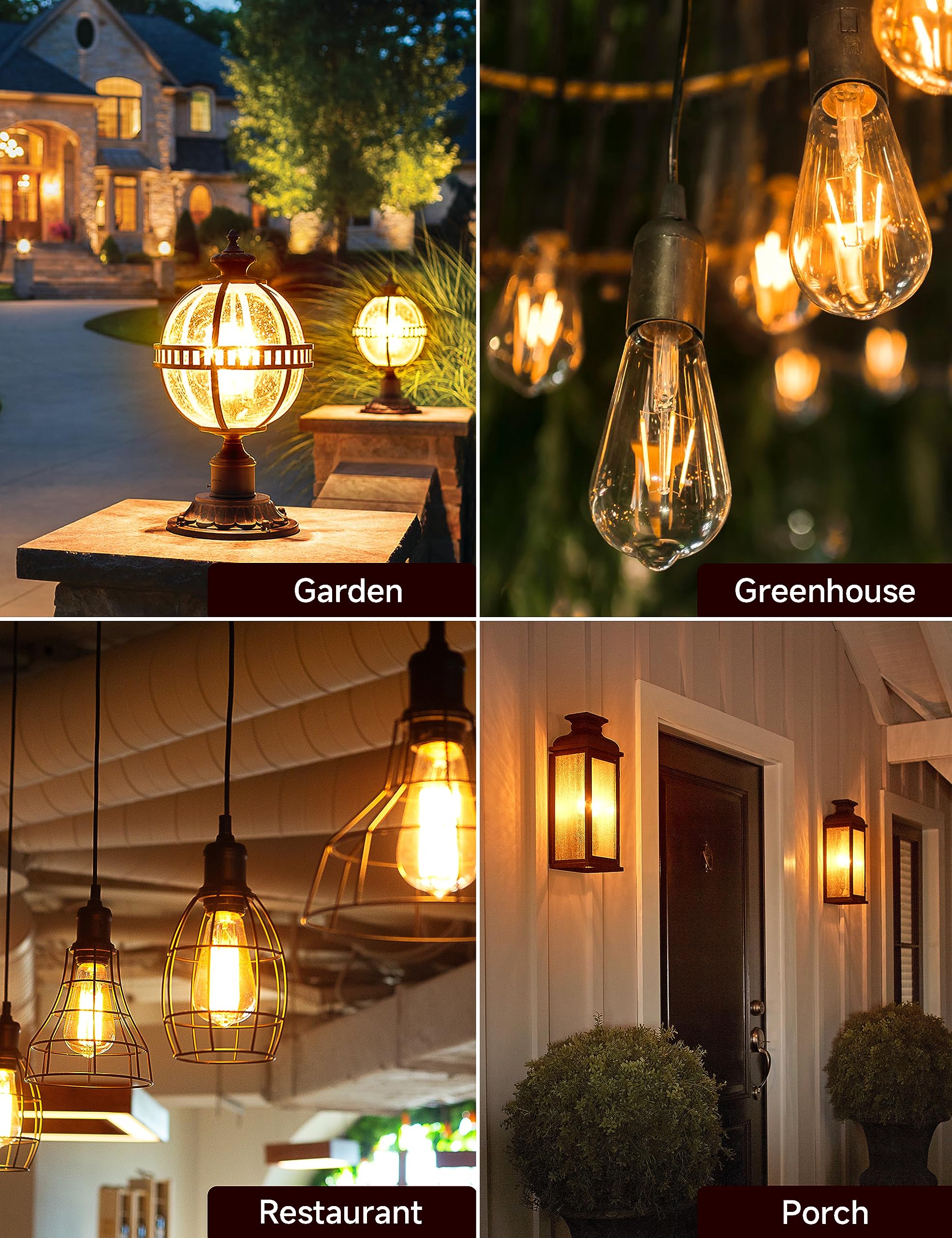 UNILAMP Dusk to Dawn LED Light Bulbs, 6W Equivalent 60W, 2700K Soft White, E26 Base, 4 Pack, Auto On/Off for Outdoor