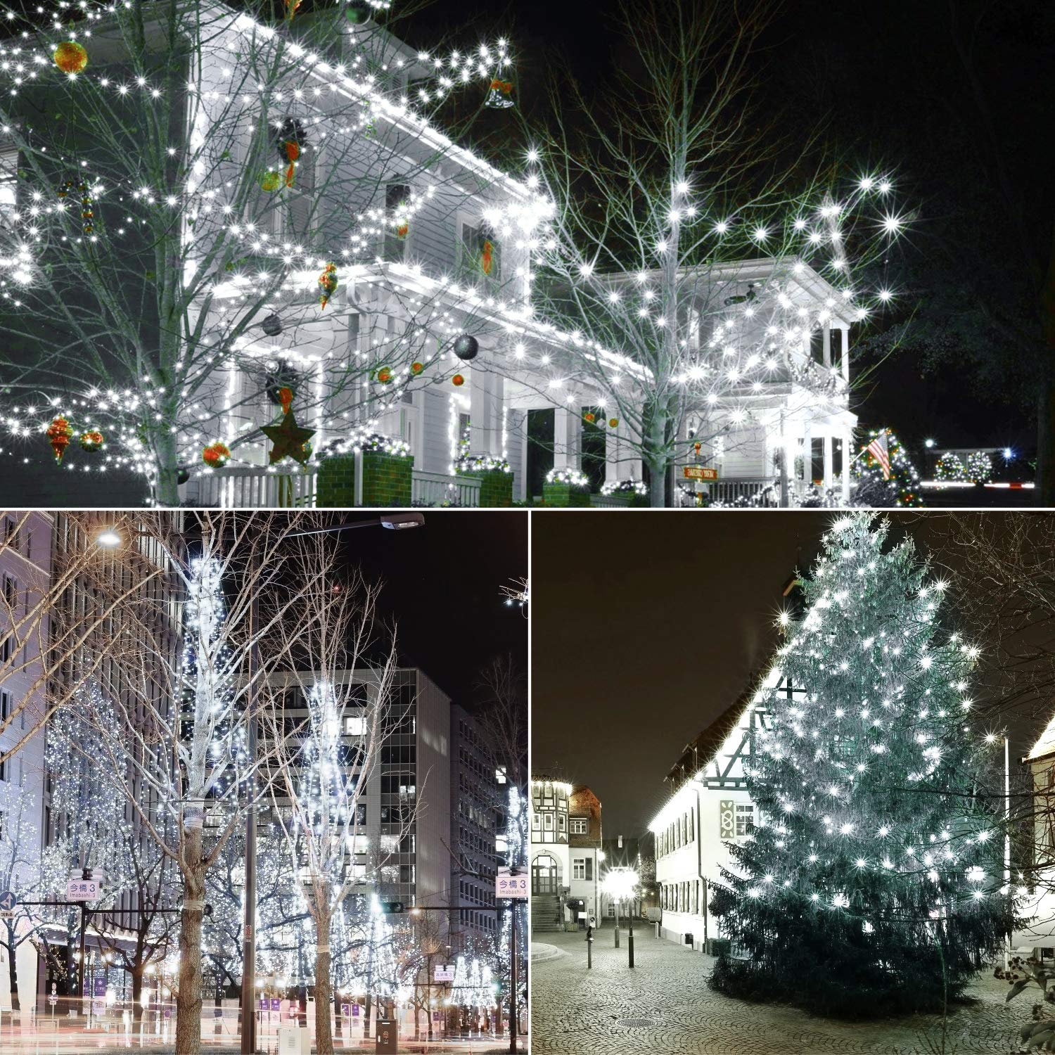 Aiddomm 50 Counts Cool White Led Christmas Lights - 25Ft 5Mm White Christmas Lights Outdoor Commercial Grade Waterproof  Indoor Christmas Tree Decorations  Green Wire Mini String Lights  Ul  Ip:65