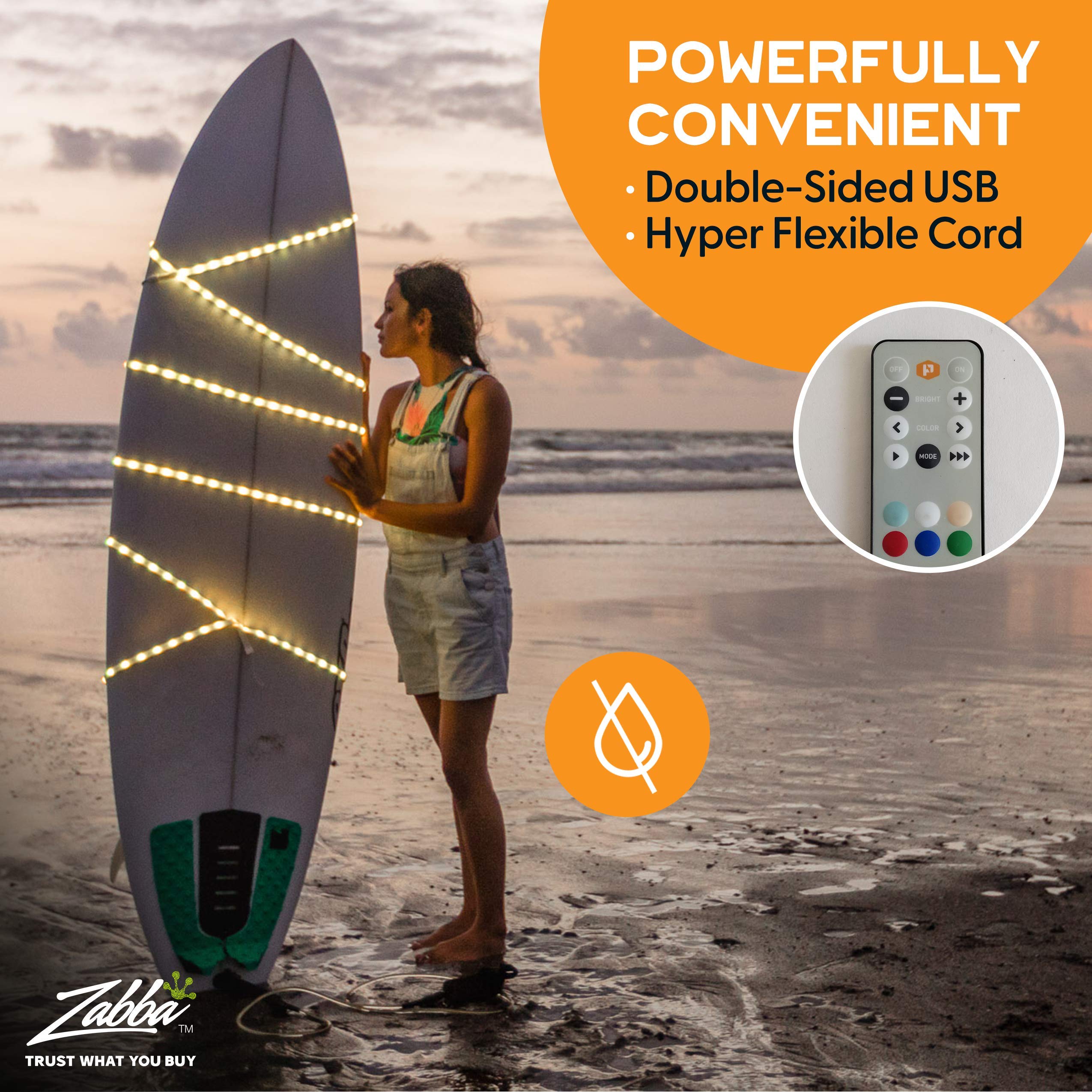 Power Practical Luminoodle Color - 5 ft Color Changing LED String Lights - Outdoor LED String + Lantern for Camping, Hiking, Saf