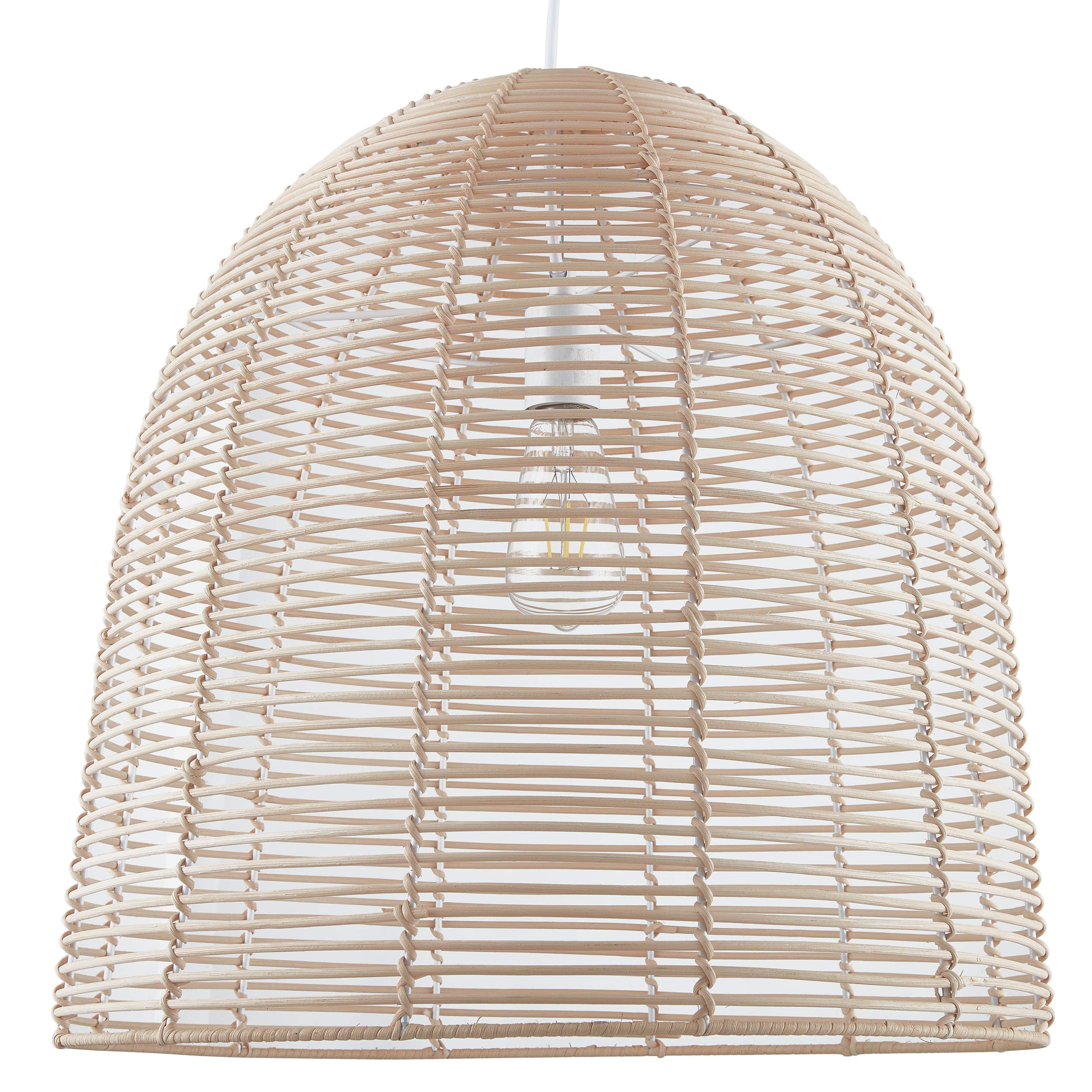 Sei Furniture Natural Rattan Pendant Lamp - Stylish Metal Ceiling Light Fixture